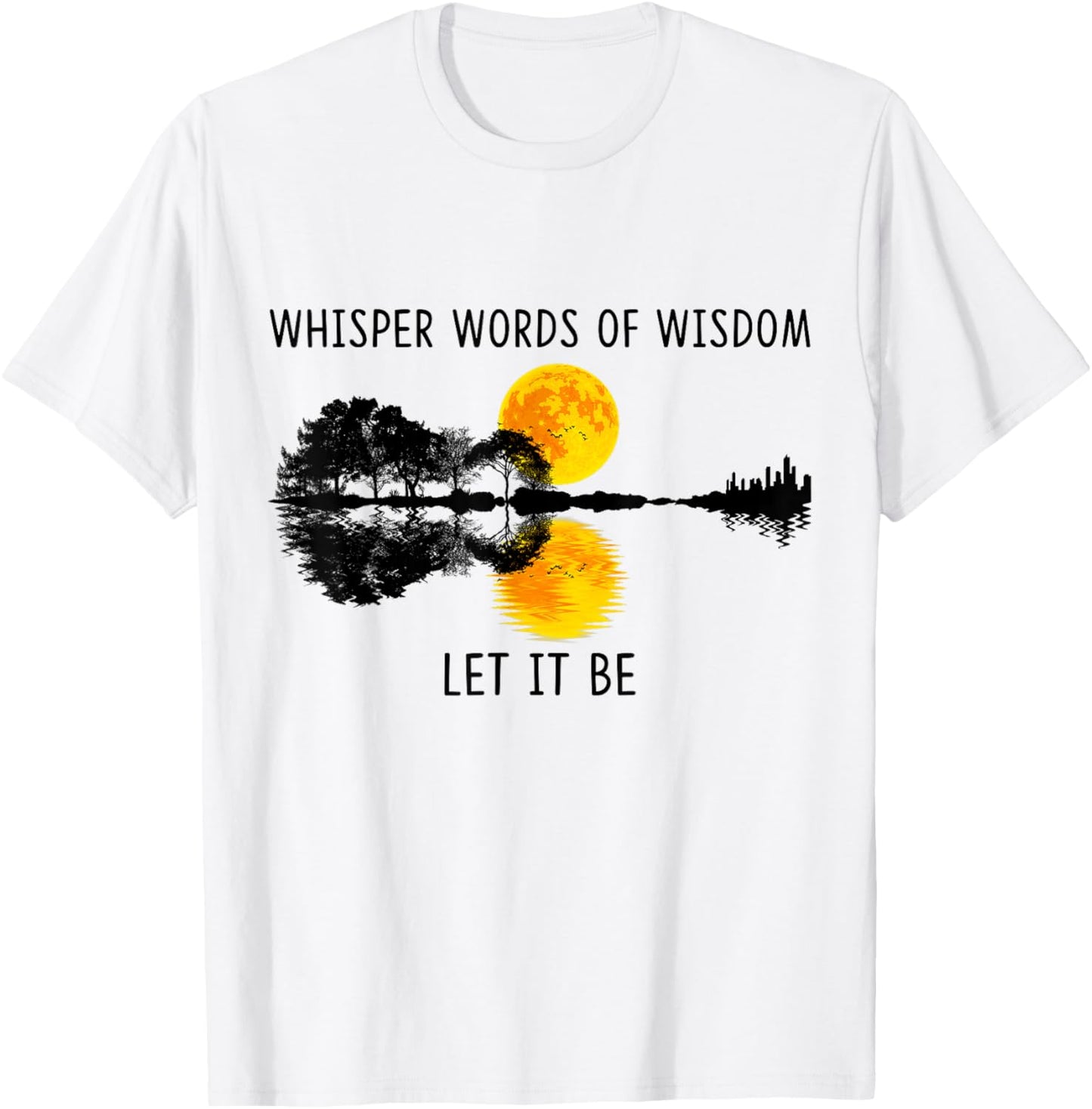 Whisper Words Of Wisdom Let-It Be Guitar Lake Shadow T-Shirt - T-Shirt | White