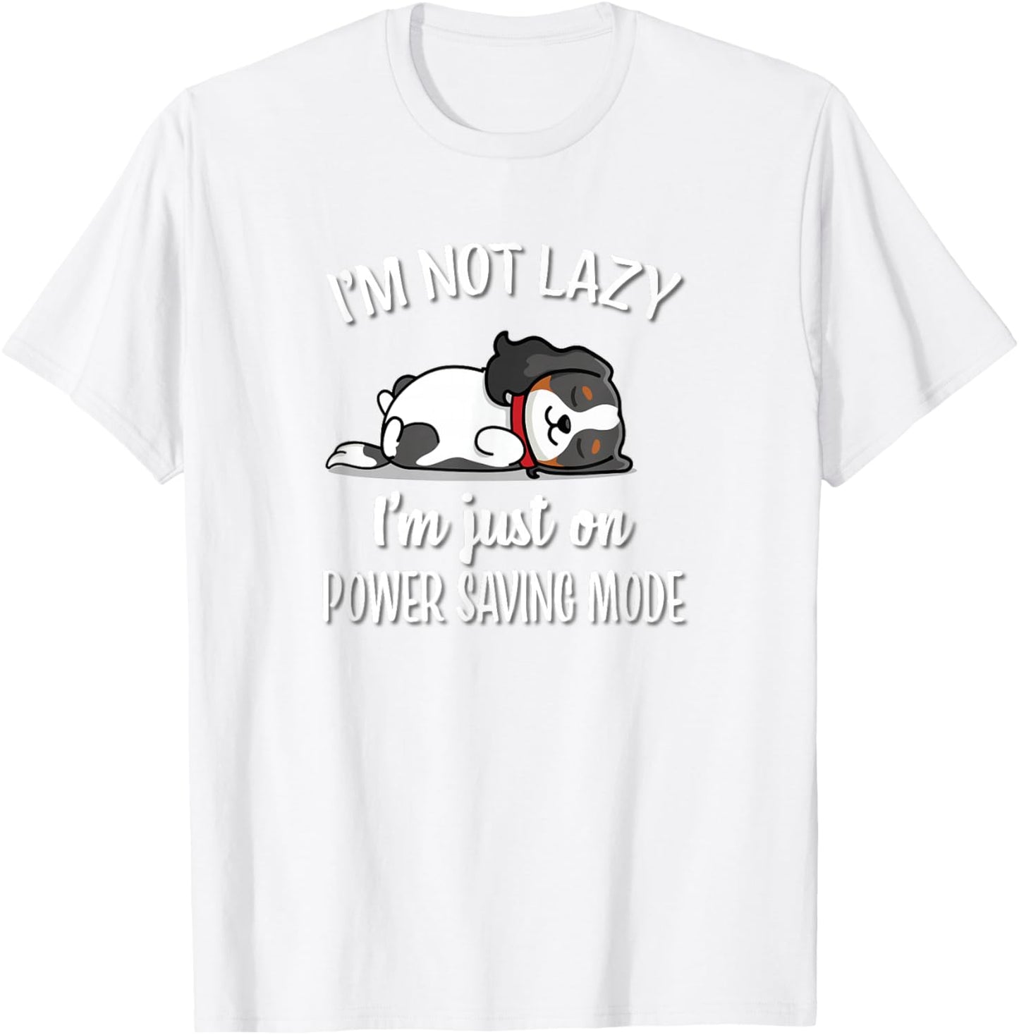Not Lazy Power Saving Tri Color Cavalier Mom T-Shirt - T-Shirt | White