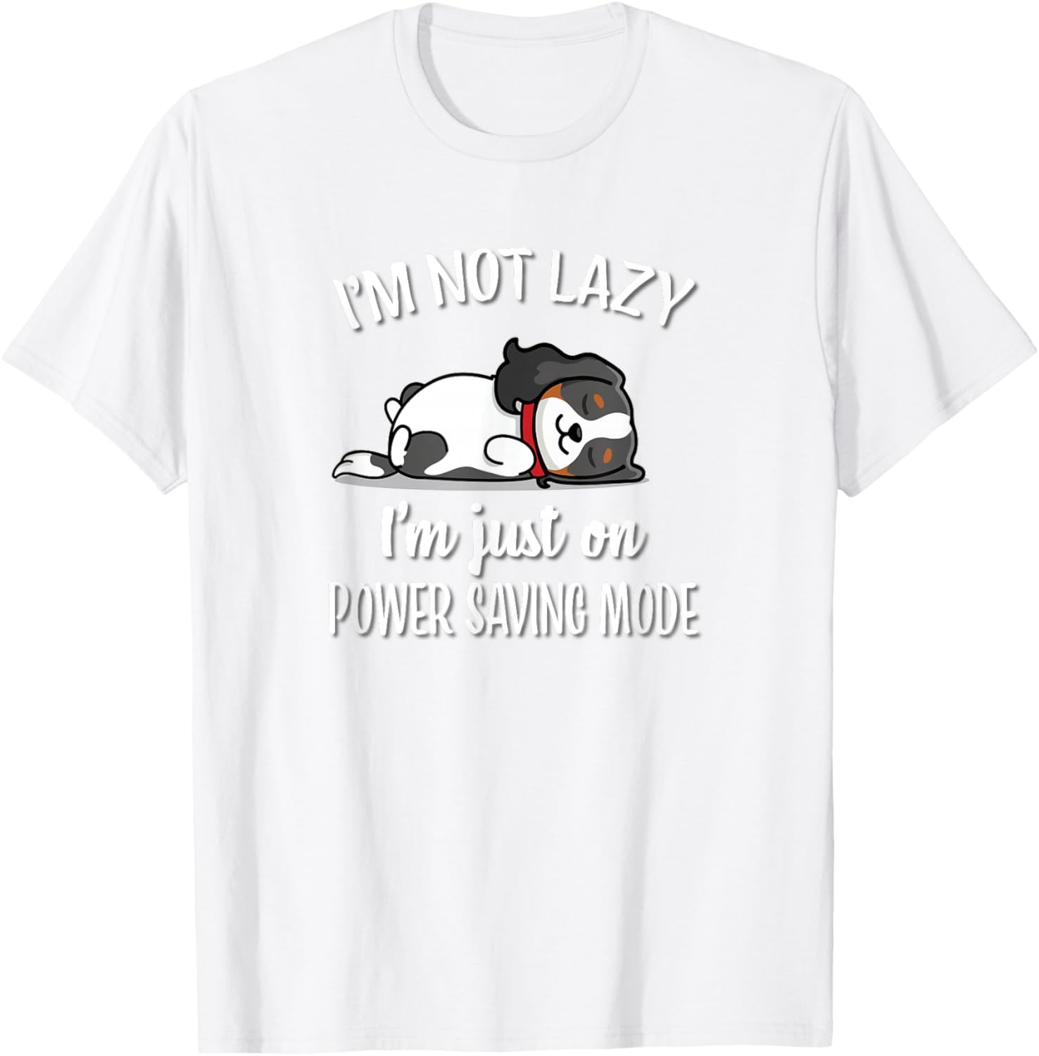 Not Lazy Power Saving Tri Color Cavalier Mom T-Shirt - T-Shirt | White