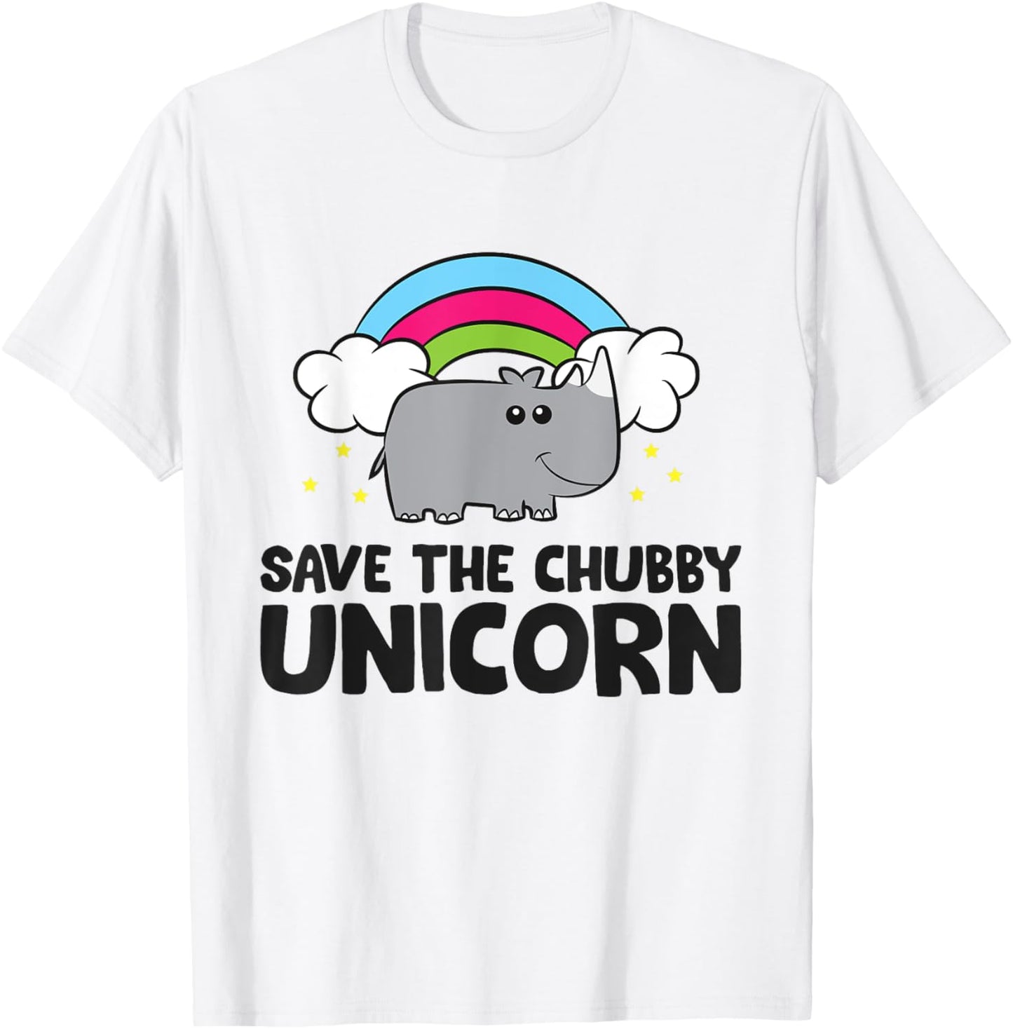 Save The Chubby Unicorn Love Rhinos T-Shirt - T-Shirt | White