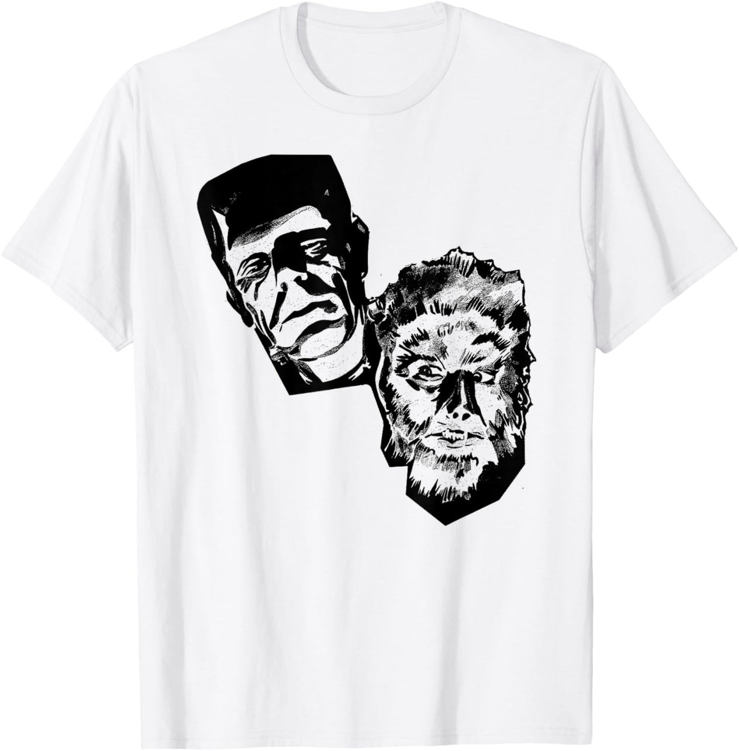 Horror Movie Monsters Werewolf Wolfman Frankenstein T-Shirt - T-Shirt | White