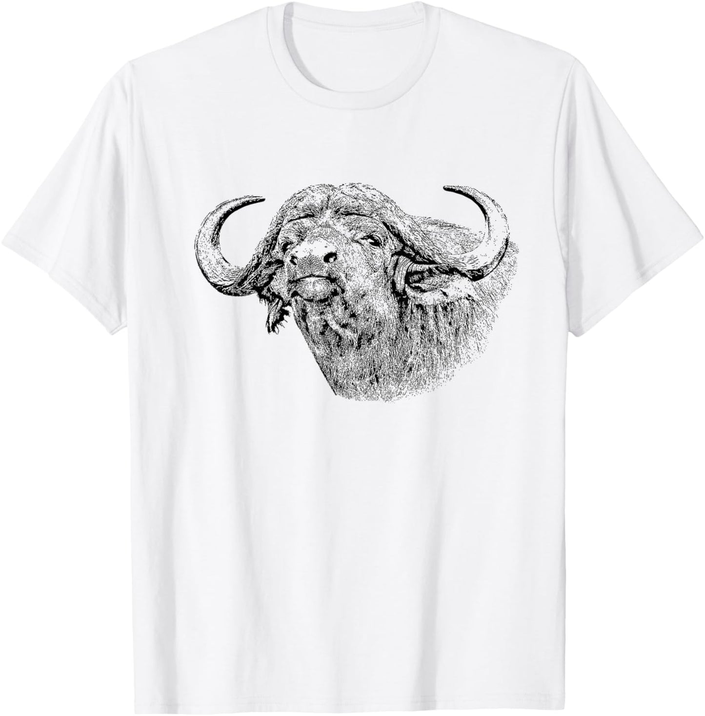 Cape Buffalo African Safari T-Shirt - T-Shirt | White