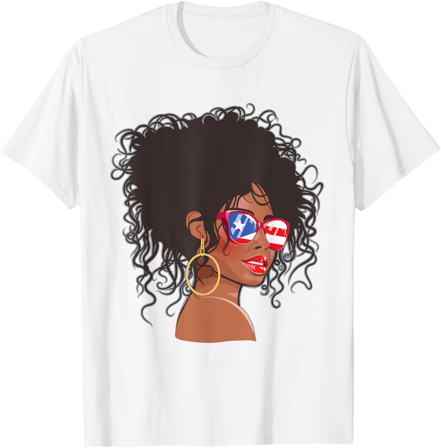 Afro Hair Puerto Rico Women Black Melanin Queen T-Shirt - T-Shirt | White