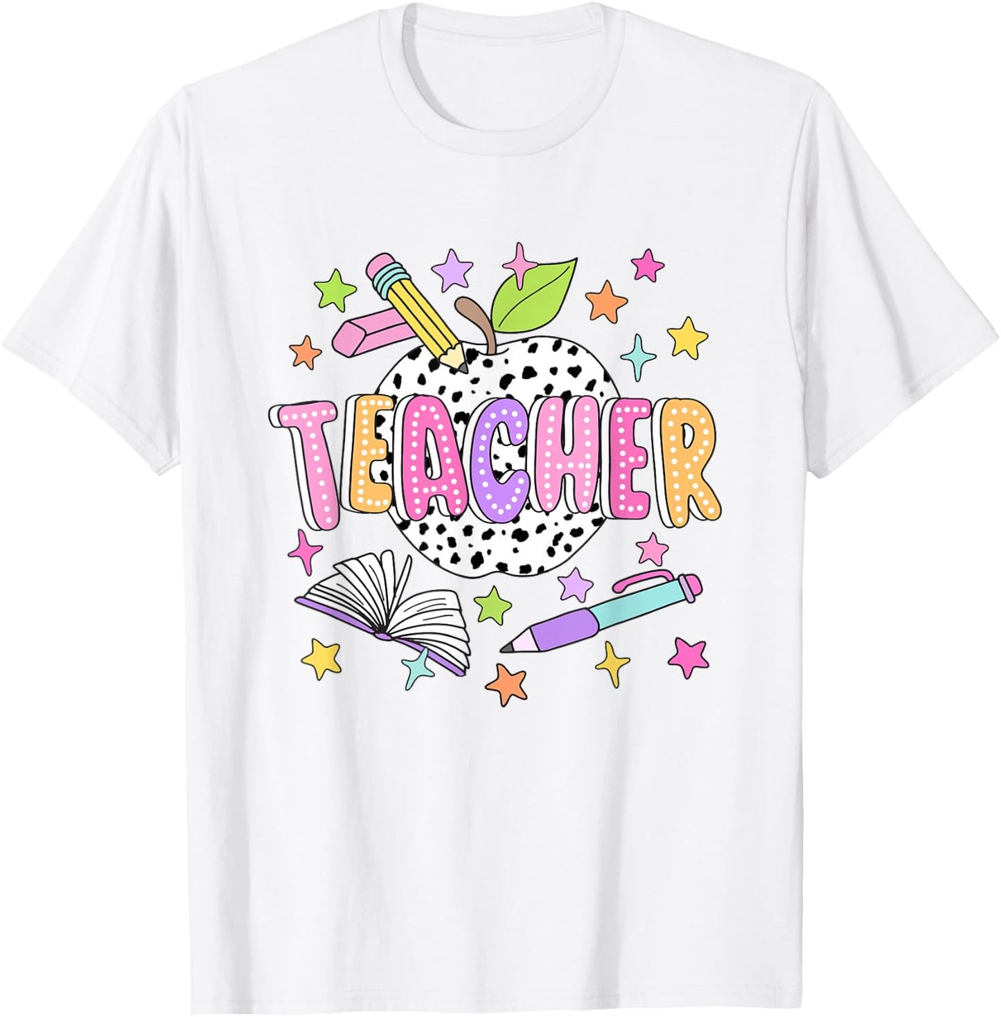 Dalmatian Apple Teacher Appreciation Back to School Women T-Shirt - T-Shirt | White