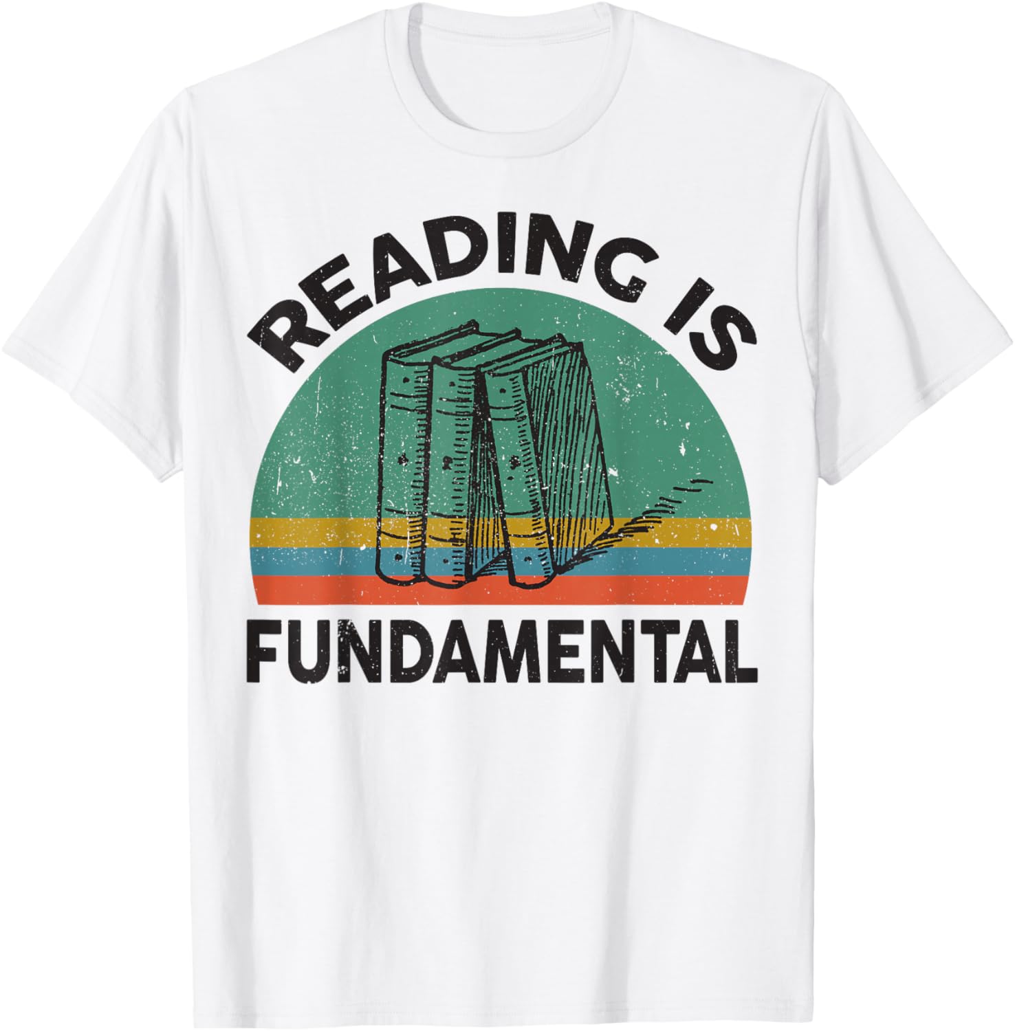 Funny Reading is Fundamental for Teacher Nerdy Book Lover T-Shirt - T-Shirt | White