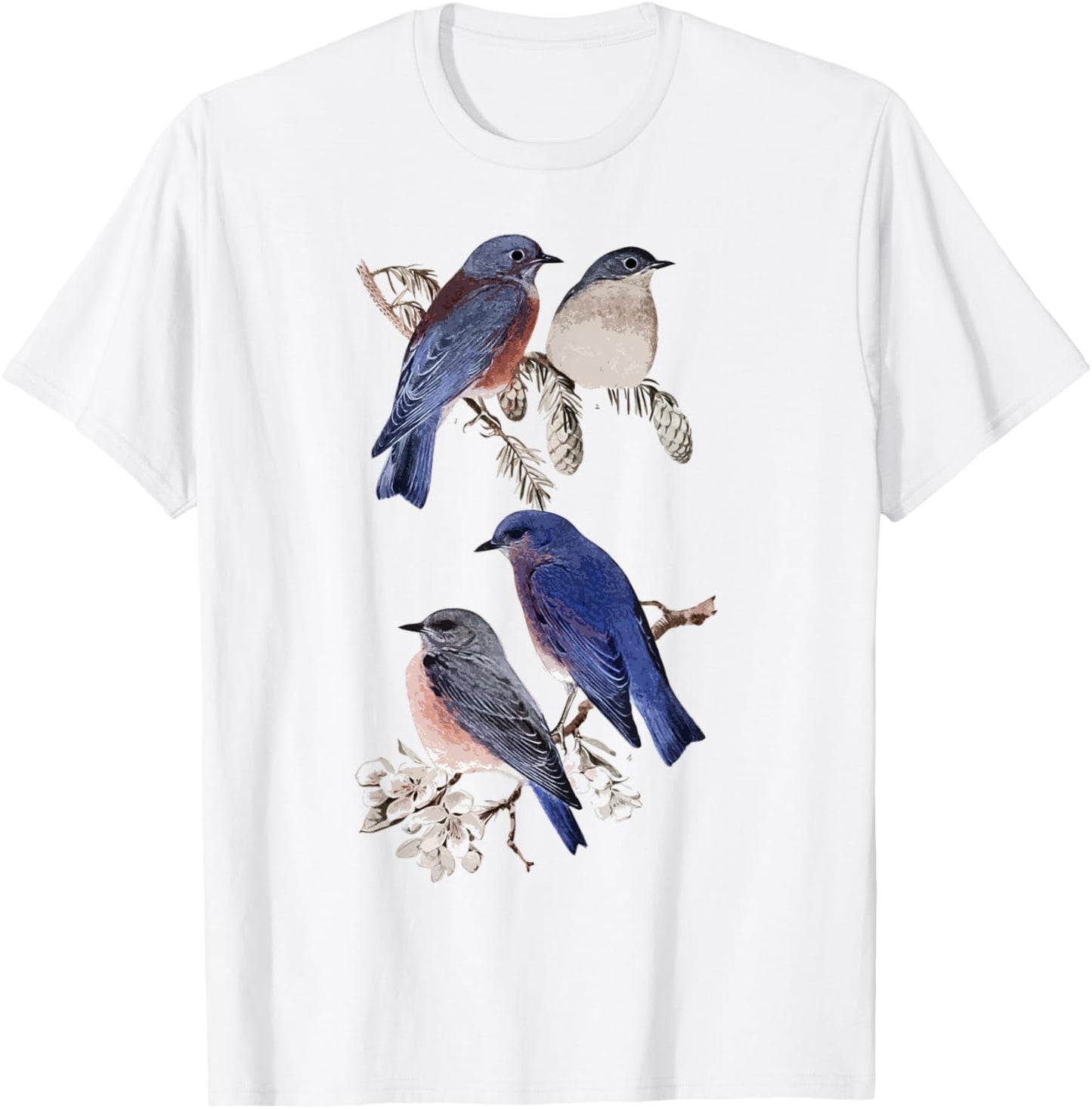 Patience Bluebird of Happiness Blue Bird Eastern Bluebird T-Shirt - T-Shirt | White
