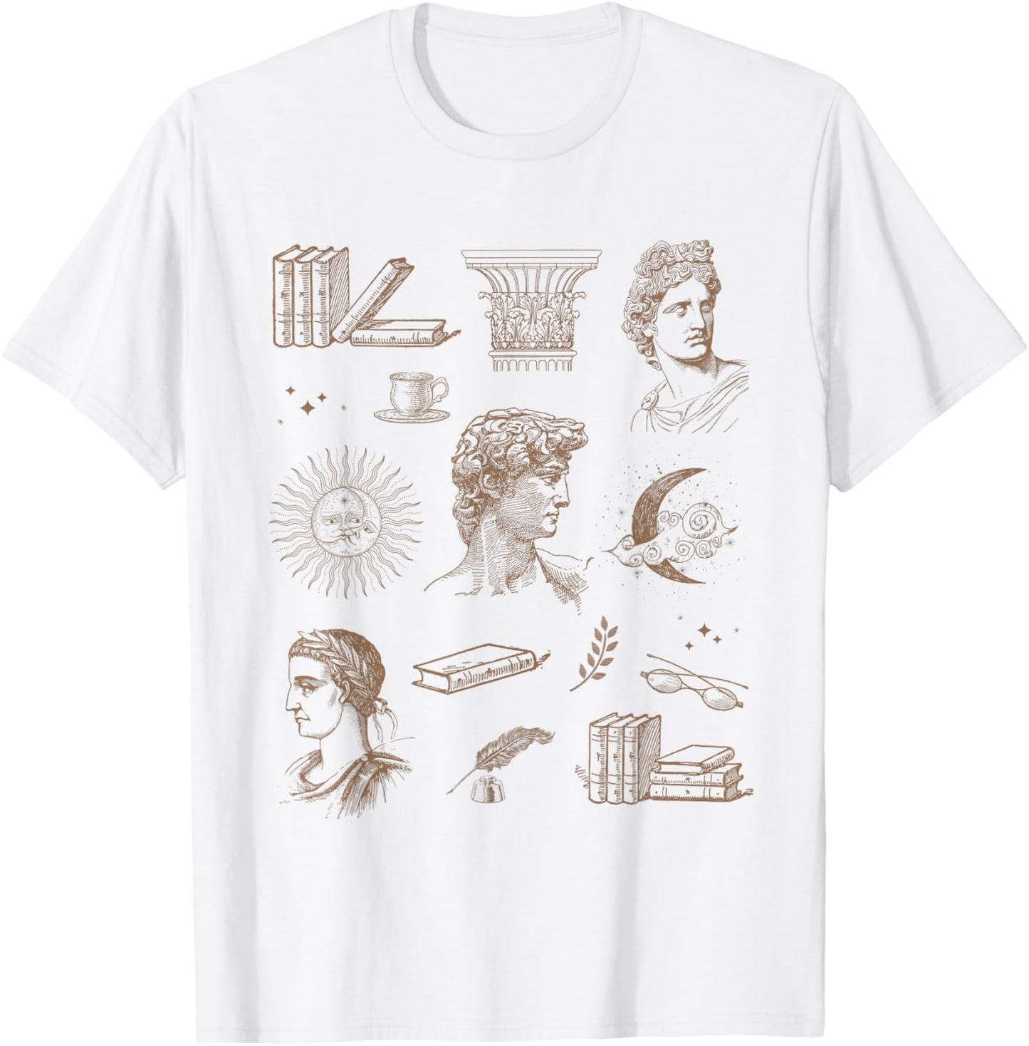 Dark Academia Clothing Aesthetic Book Lover Bookaholic T-Shirt - T-Shirt | White
