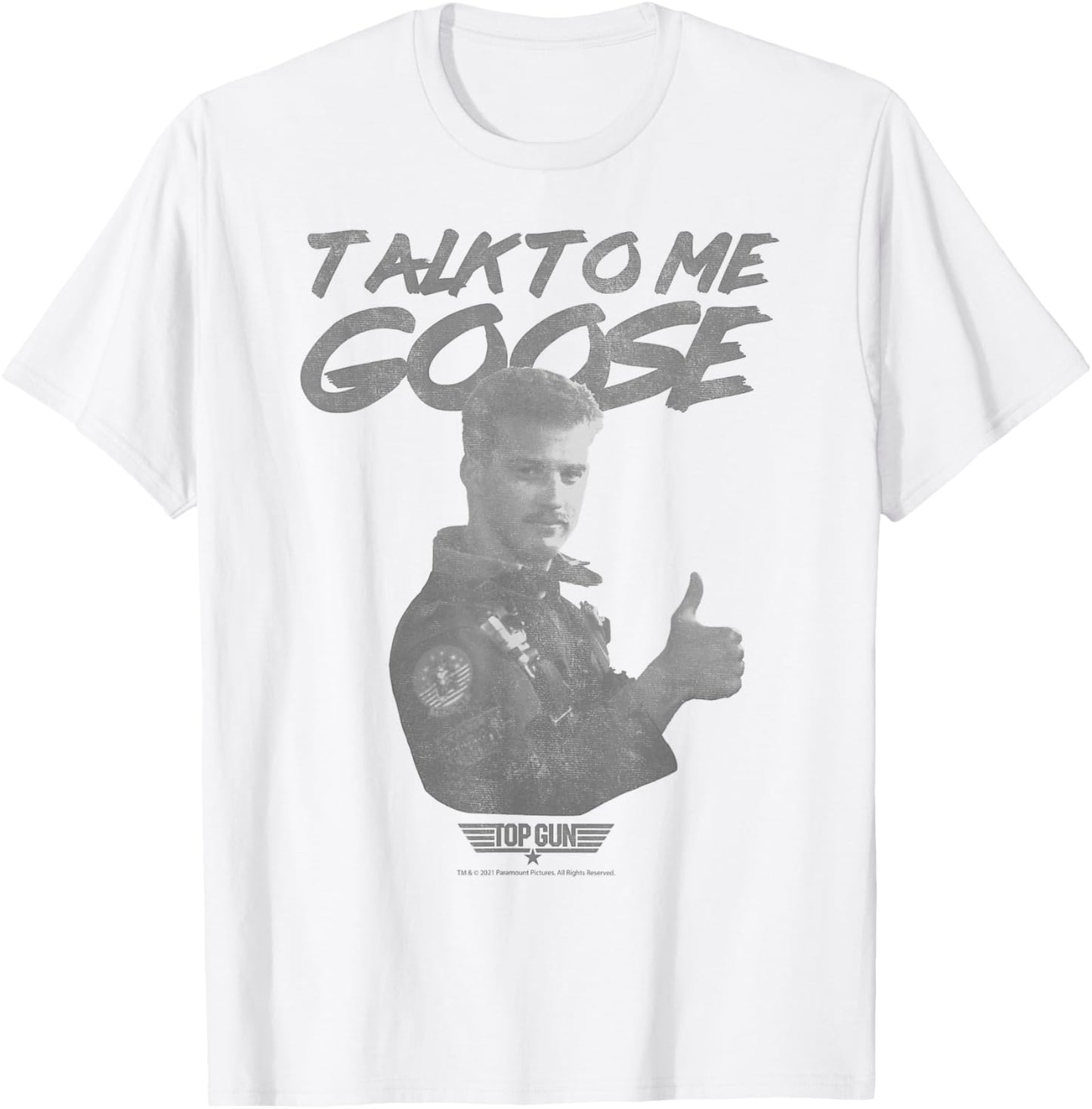 Top Gun Talk to Me Goose Thumbs Up T-Shirt - T-Shirt | White