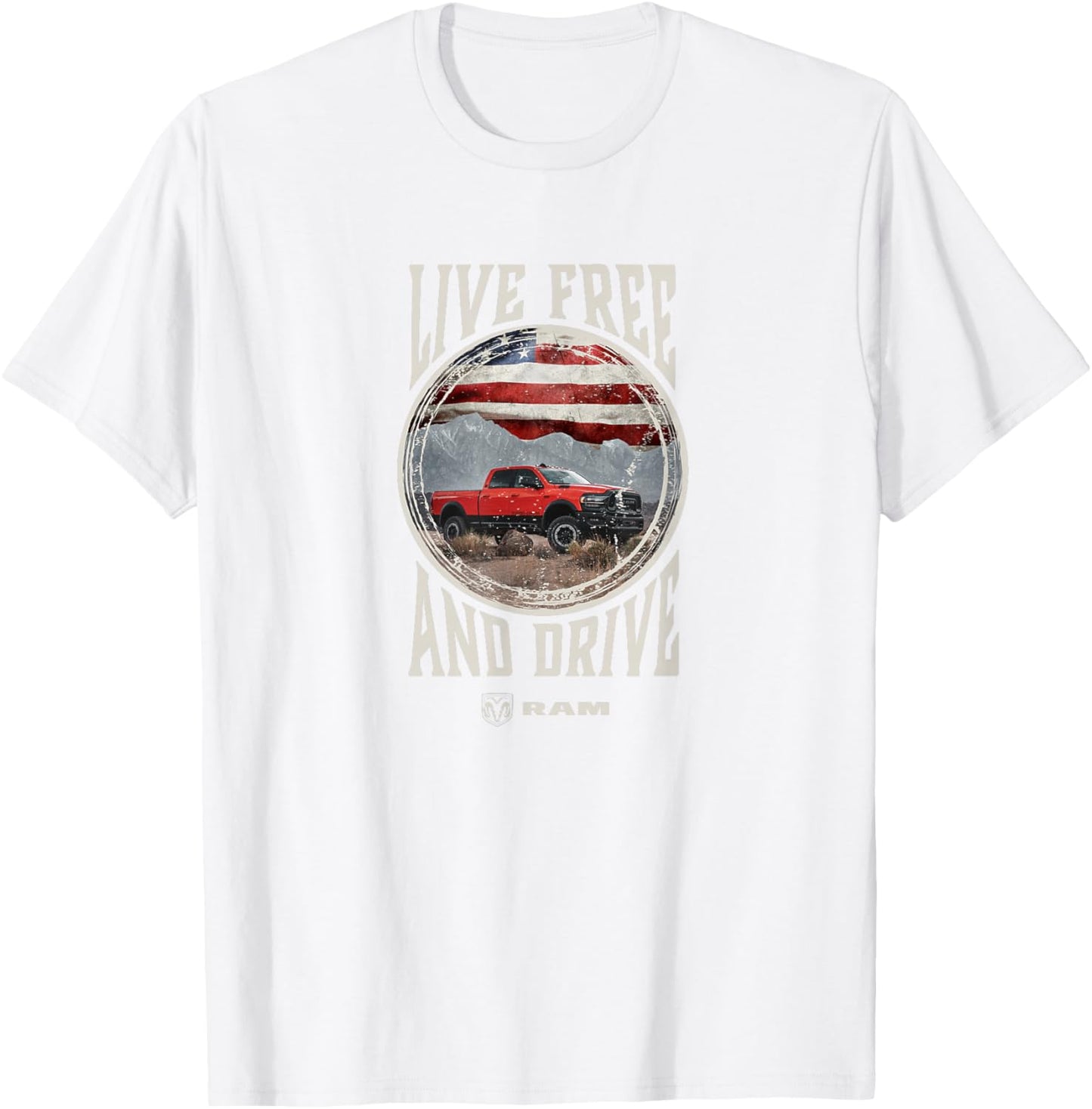 RAM Trucks Live Free and Drive T-Shirt - T-Shirt | White