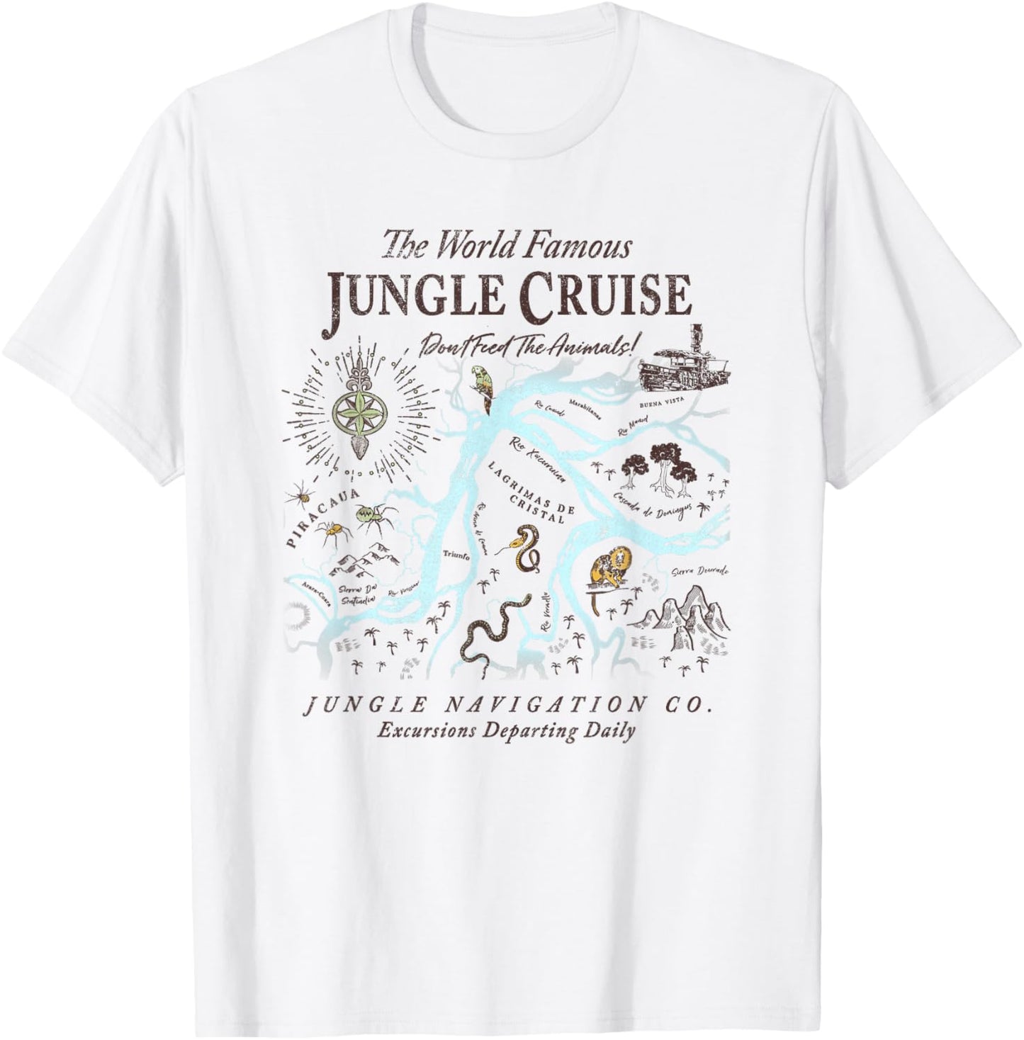 Disney Jungle Cruise World Famous Excursions Departing Daily Short Sleeve T-Shirt - T-Shirt | White