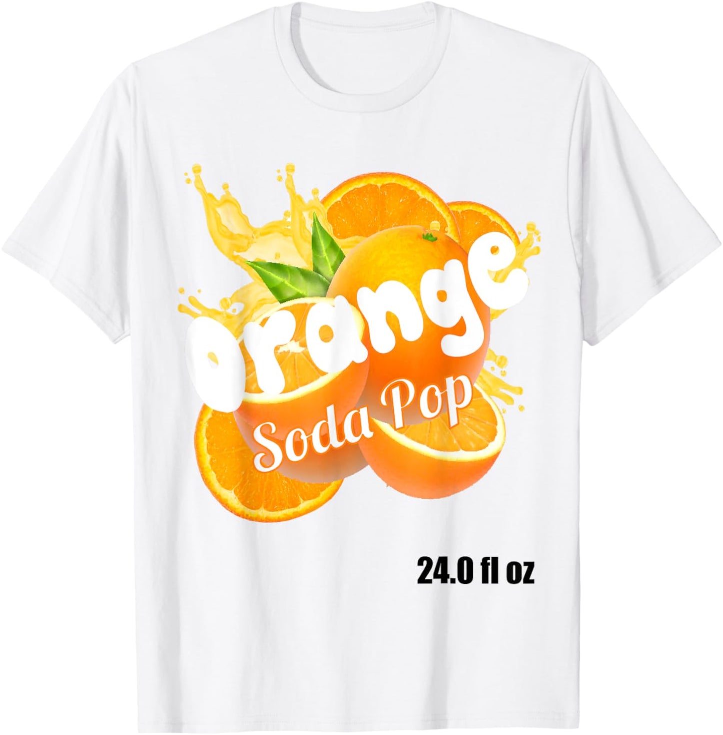 Orange Soda Pop Costume for Adults and Kids T-Shirt - T-Shirt | White