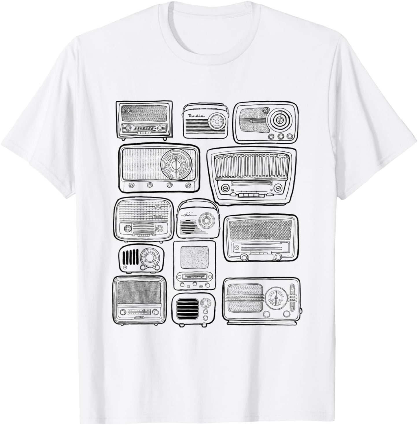 Retro Radios T-Shirt - T-Shirt | White