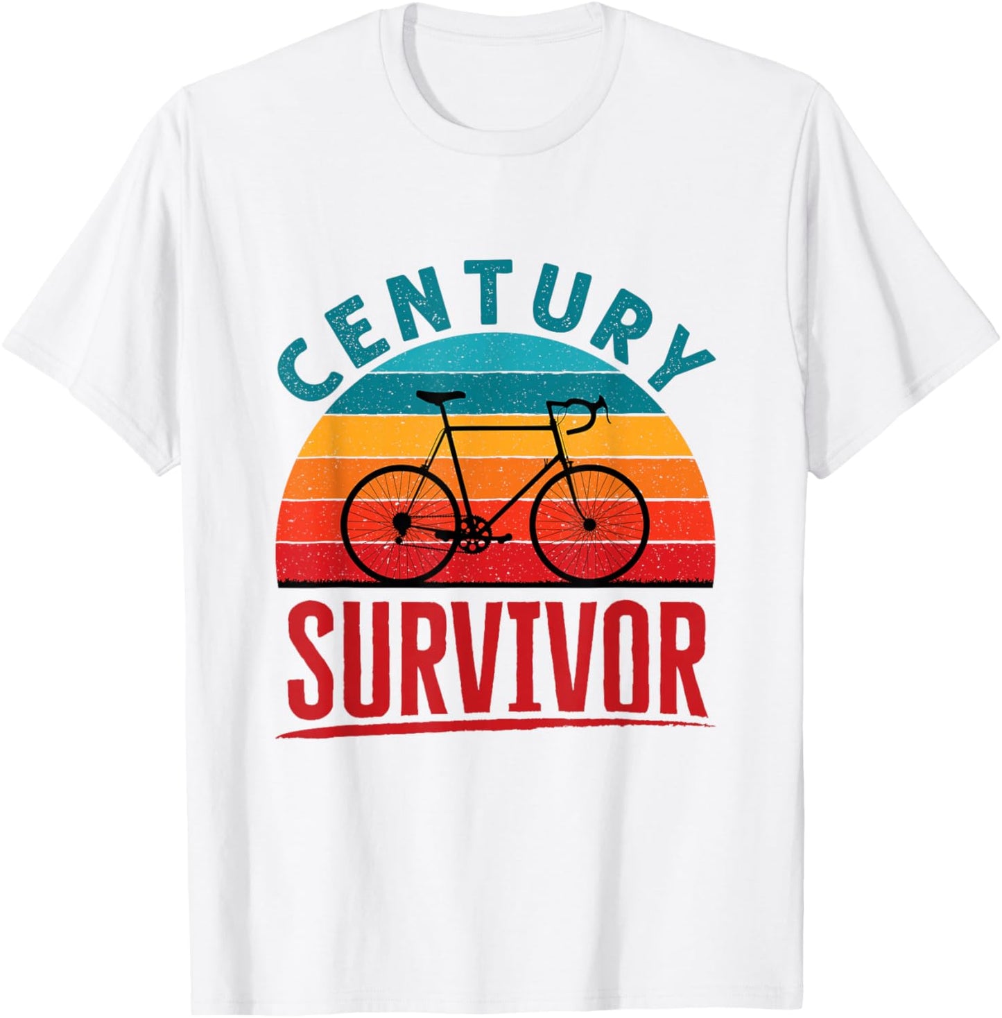 Century Survivor 100 Mile Bicycle Ride Road Cycling T-Shirt - T-Shirt | White