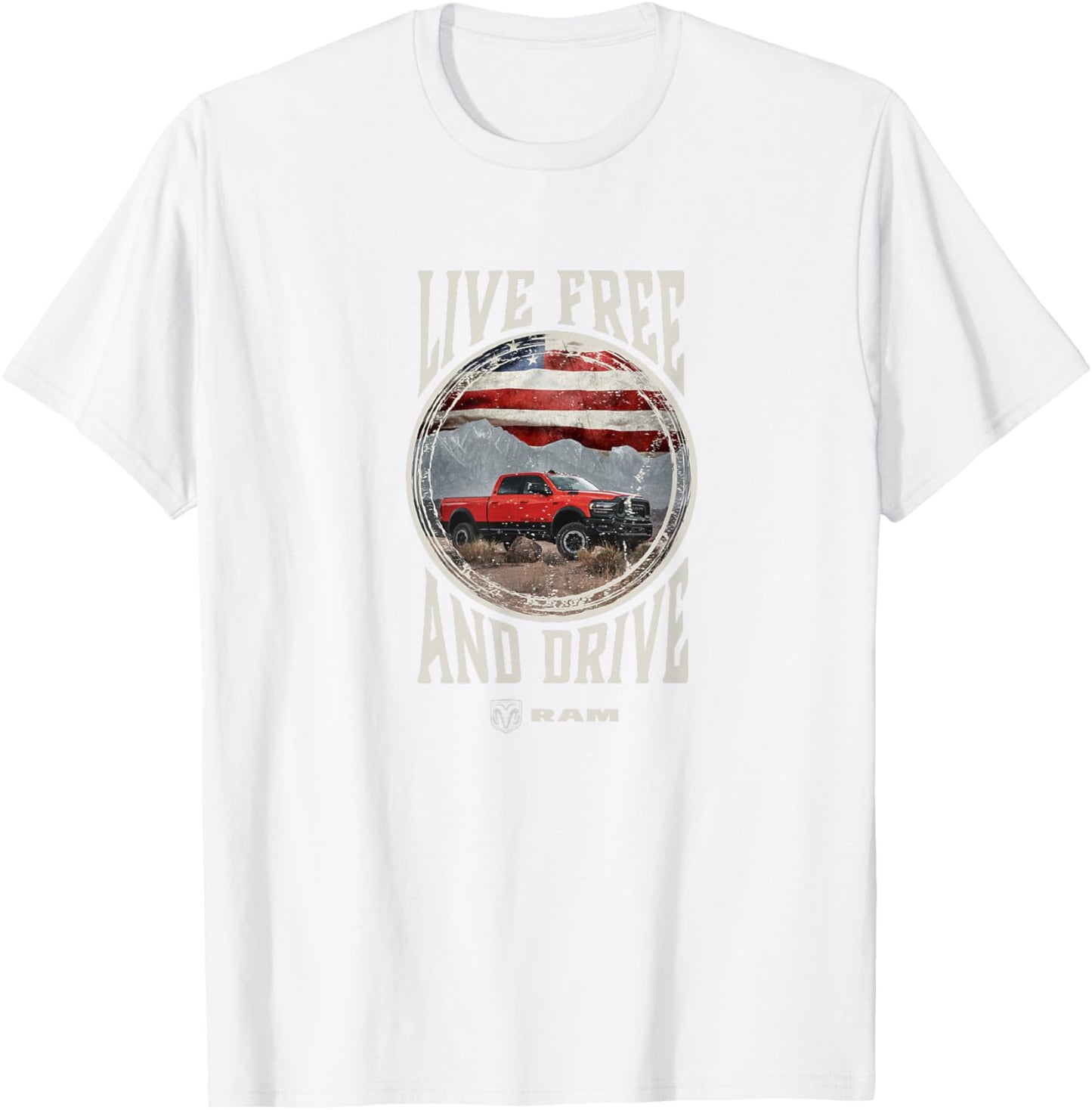 RAM Trucks Live Free and Drive T-Shirt - T-Shirt | White