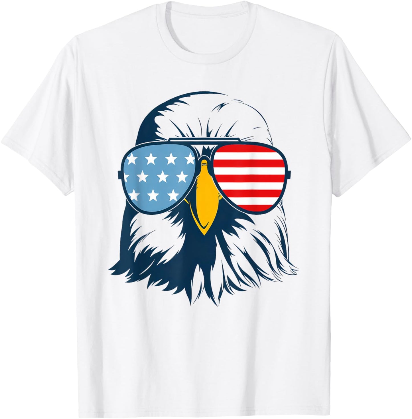 Patriotic Eagle with Sunglasses Shirt USA Patriotic Family Women Kids Men T-Shirt - T-Shirt | White