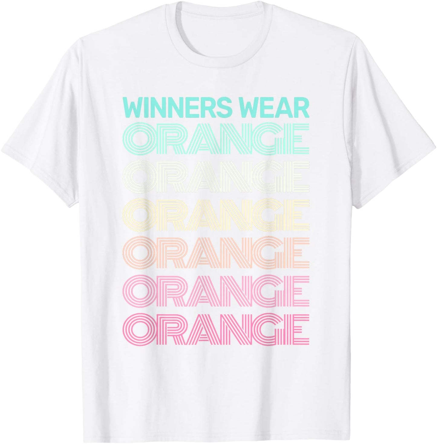 Retro WINNERS WEAR ORANGE Team Color War Game Summer Camp T-Shirt - T-Shirt | White