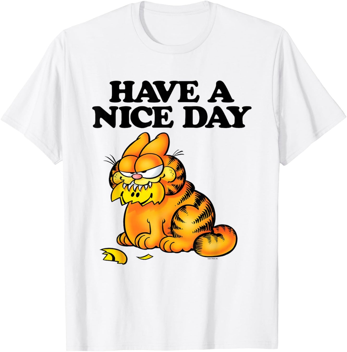Garfield Classic Have A Nice Day T-Shirt - T-Shirt | White