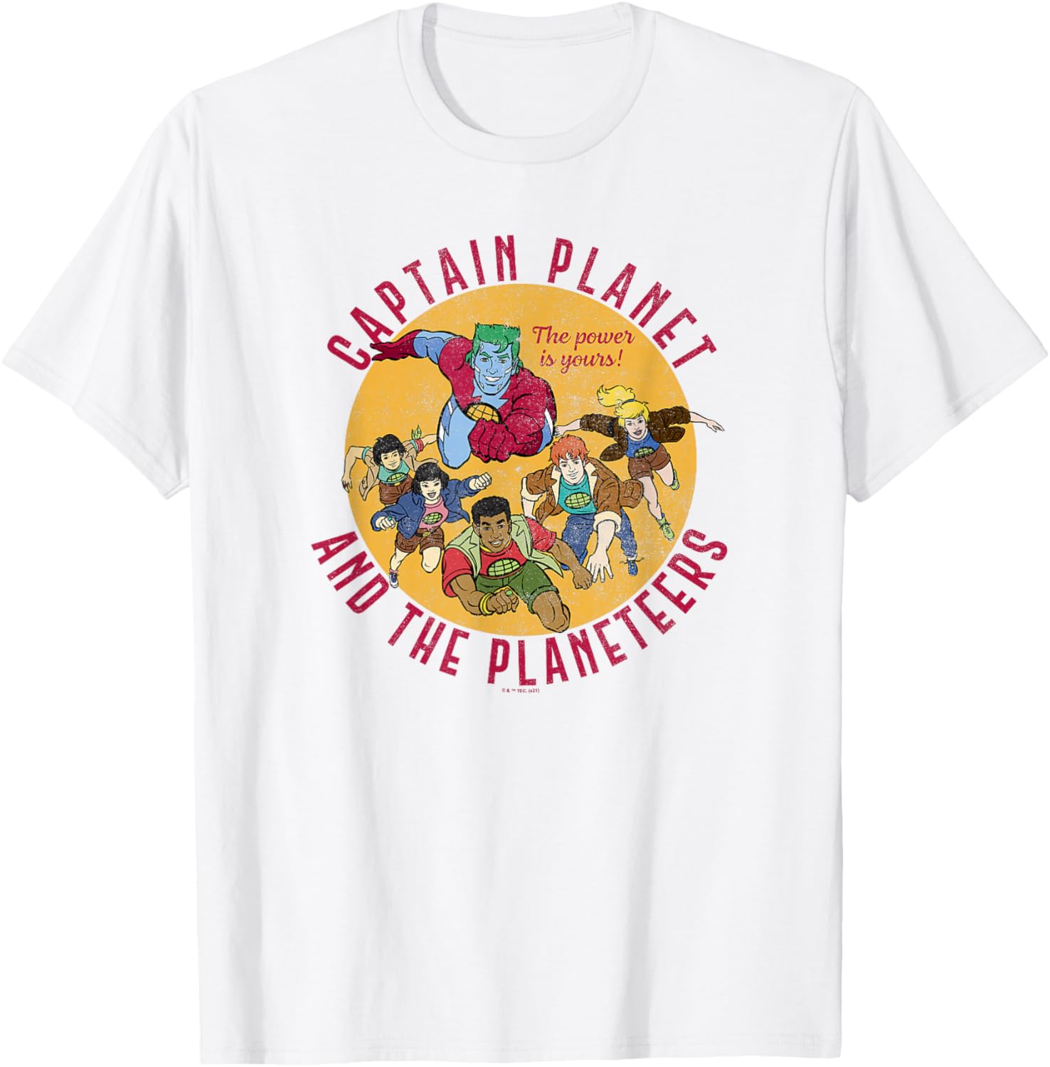 Captain Planet And The Planeteers Retro Logo T-Shirt - T-Shirt | White