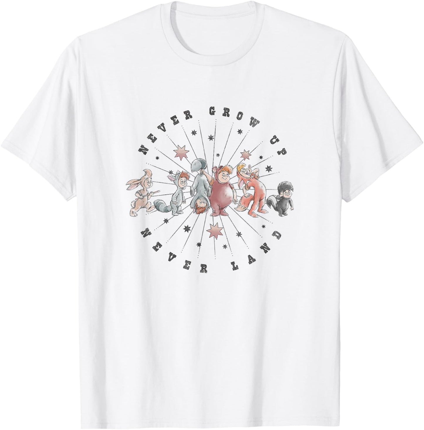 Disney Peter Pan Never Grow Up Never Land Lost Boys Vintage T-Shirt - T-Shirt | White