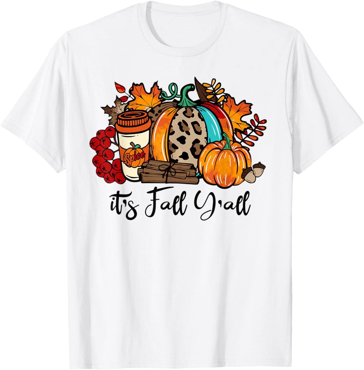 Its Fall Yall Shirt Happy Fall Yall Shirt Women Men Kids T-Shirt - T-Shirt | White