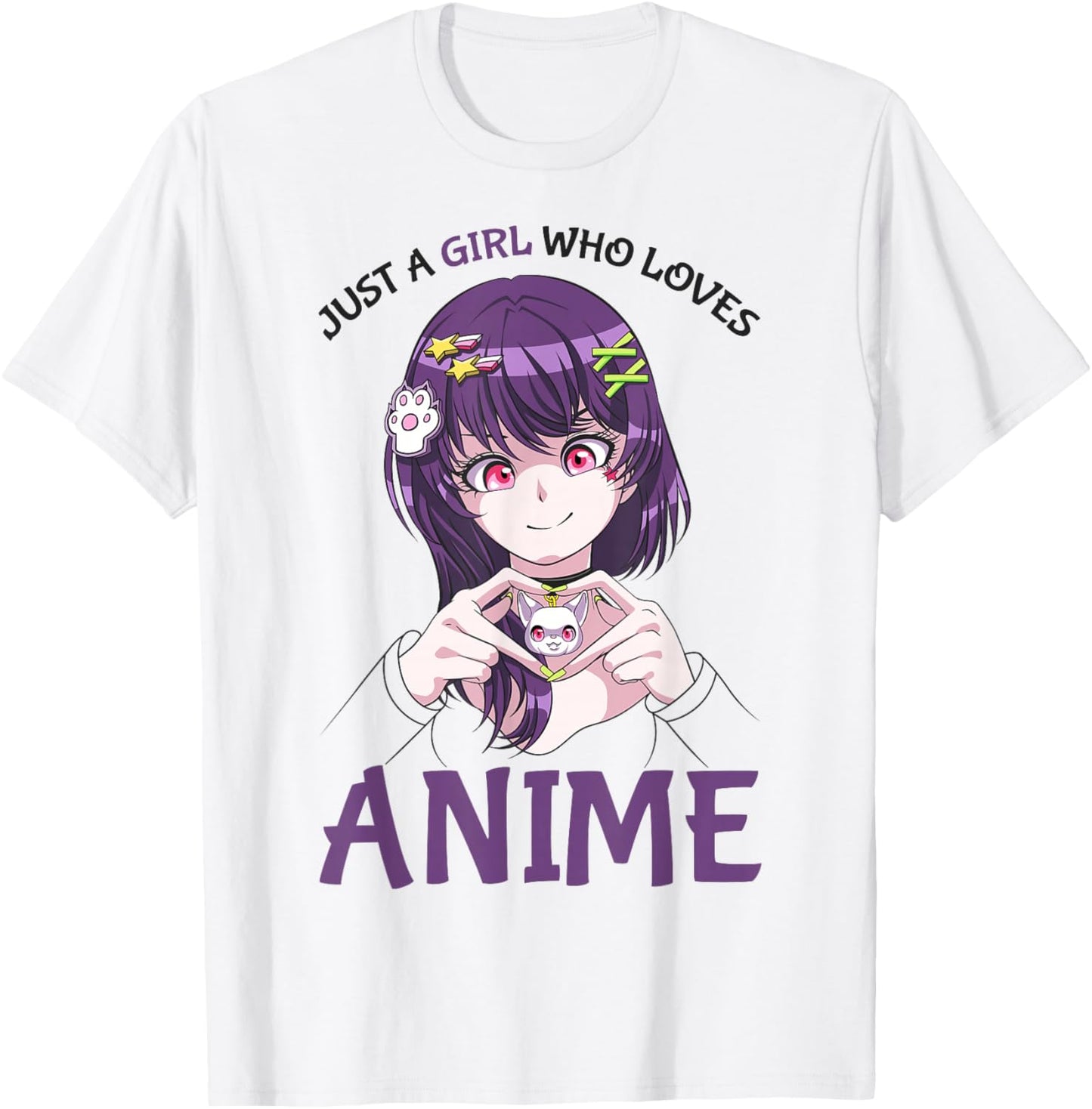 Just A Girl Who Loves Anime Teenage Girls Merch Stuff T-Shirt - T-Shirt | White