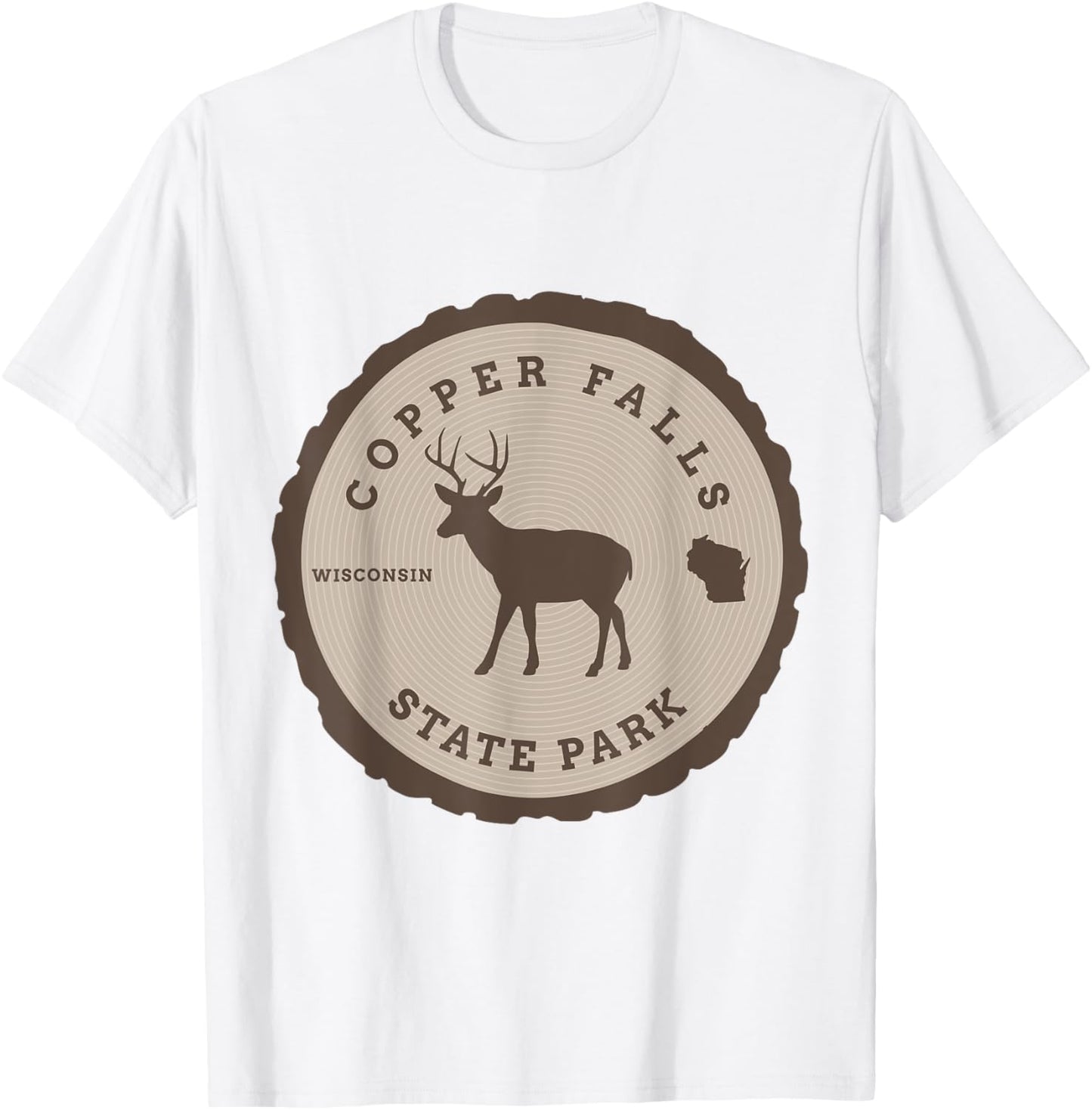 Copper Falls State Park Wisconsin WI Outdoors Deer T-Shirt - T-Shirt | White