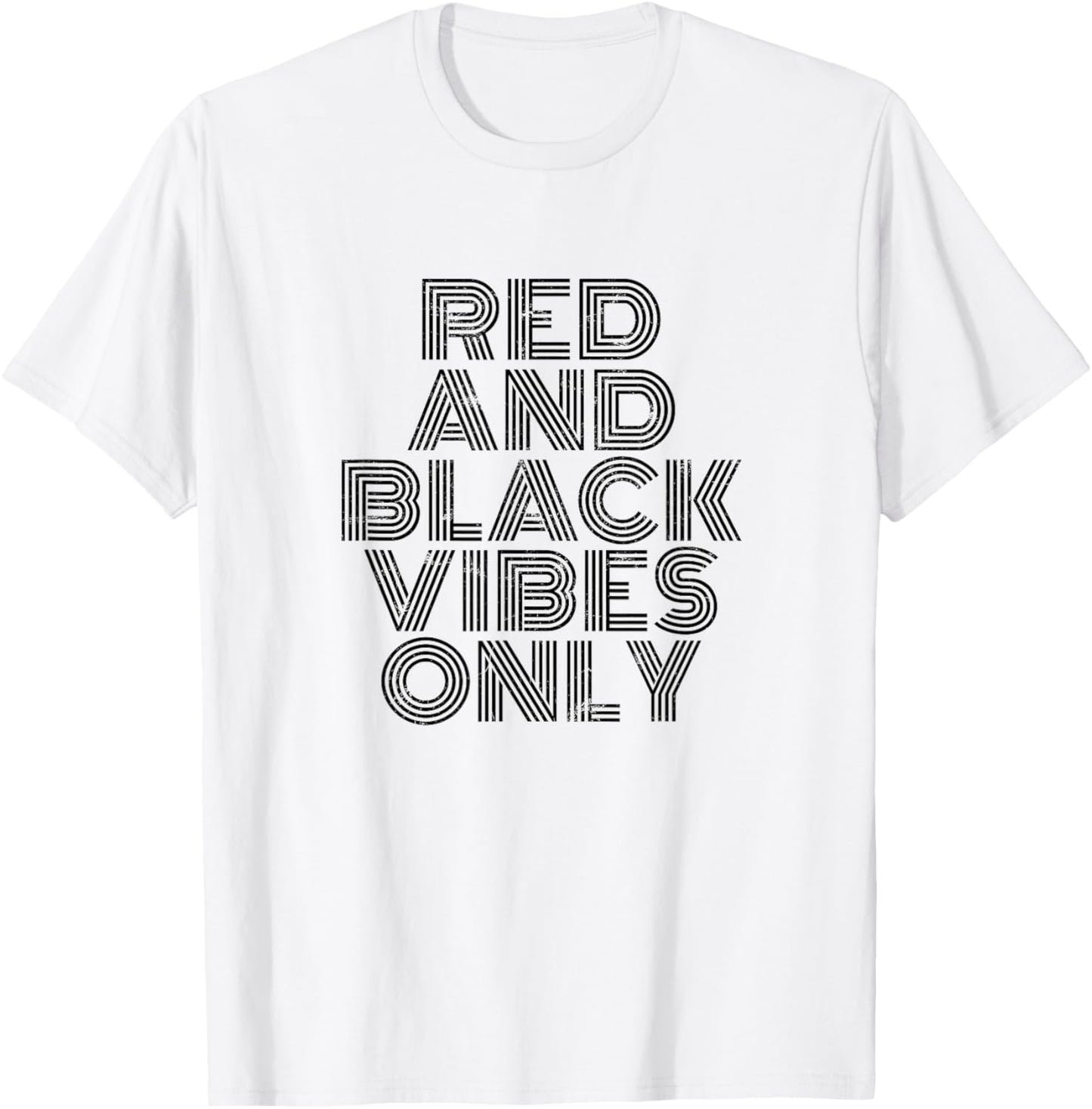 Red And Black Vibes Only T-Shirt - T-Shirt | White