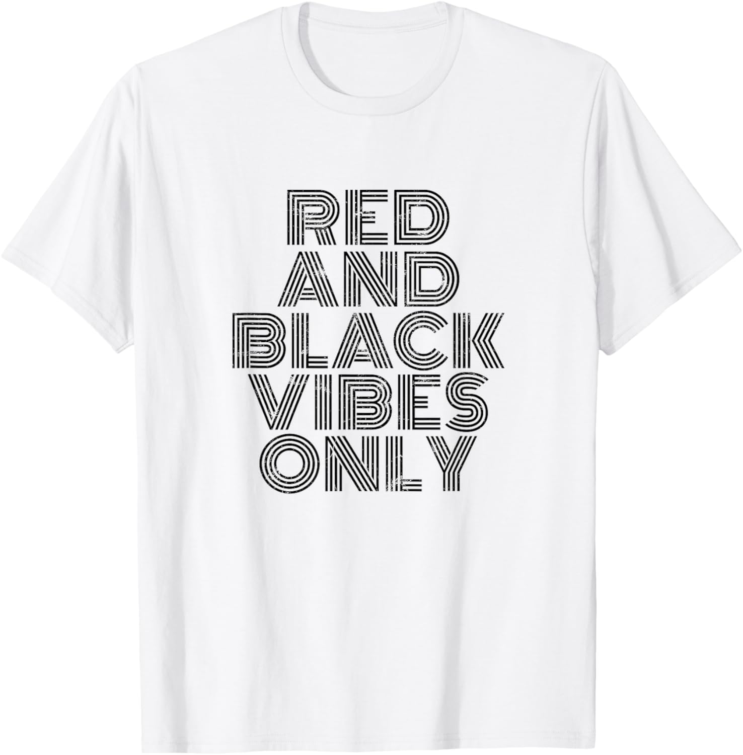 Red And Black Vibes Only T-Shirt - T-Shirt | White