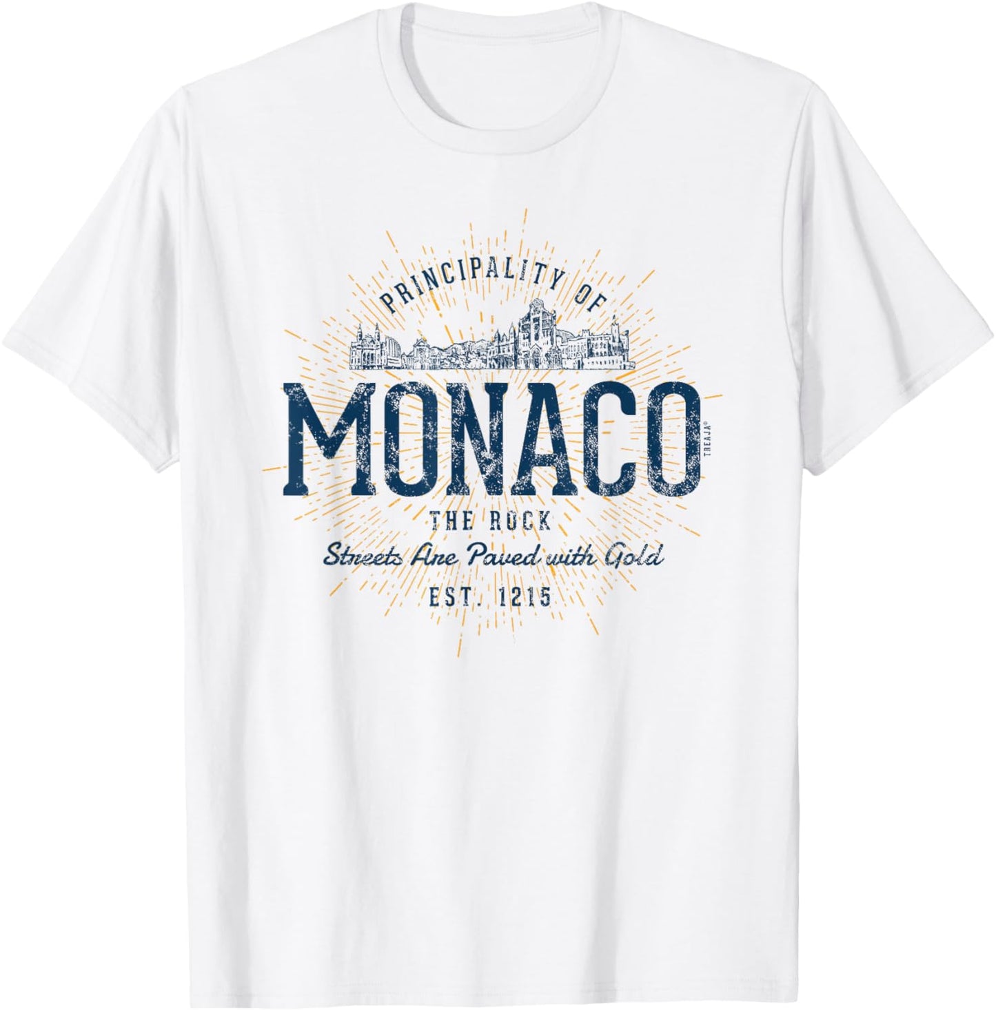 Retro Style Vintage Monaco T-Shirt - T-Shirt | White