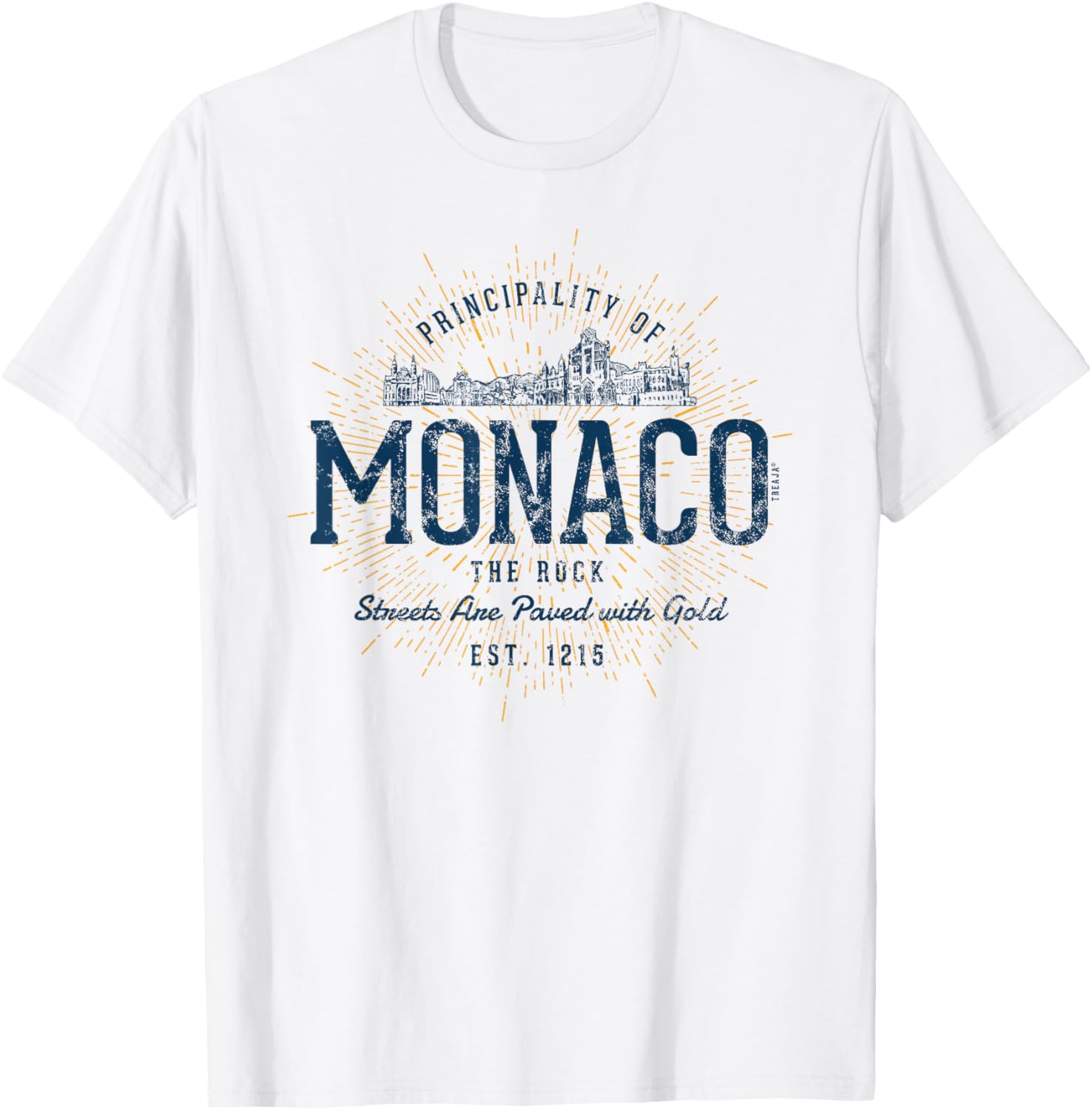 Retro Style Vintage Monaco T-Shirt - T-Shirt | White