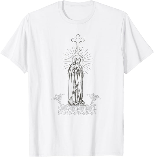 Vintage Mother Of God Virgin Mary T-Shirt - T-Shirt | White