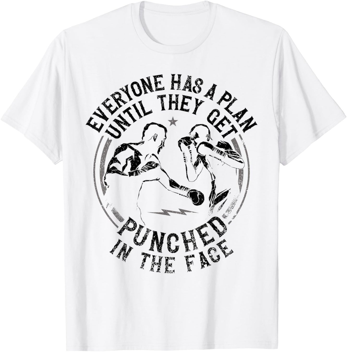 Boxing Vintage Everyone Has A Plan Until They Get Punched In T-Shirt - T-Shirt | White