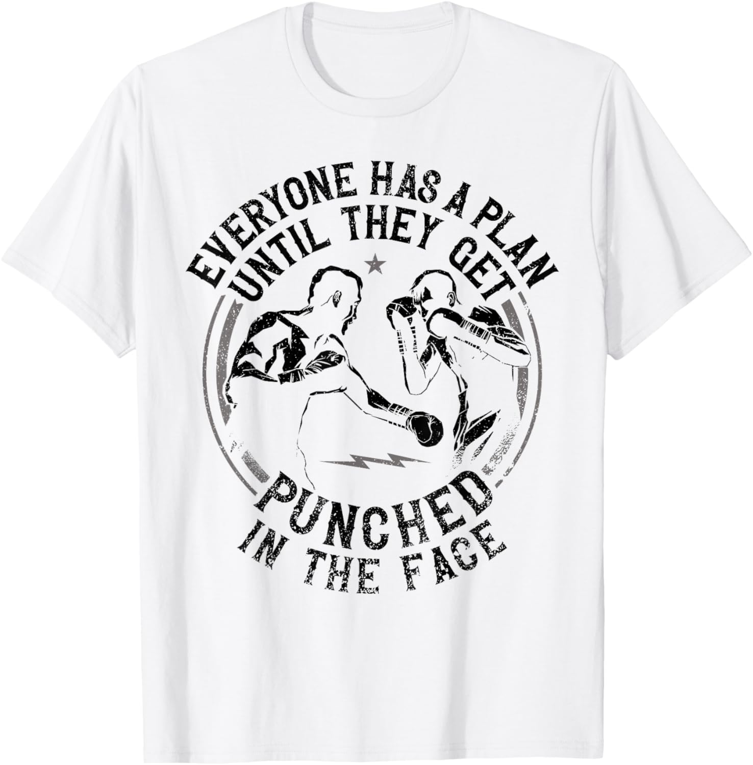 Boxing Vintage Everyone Has A Plan Until They Get Punched In T-Shirt - T-Shirt | White
