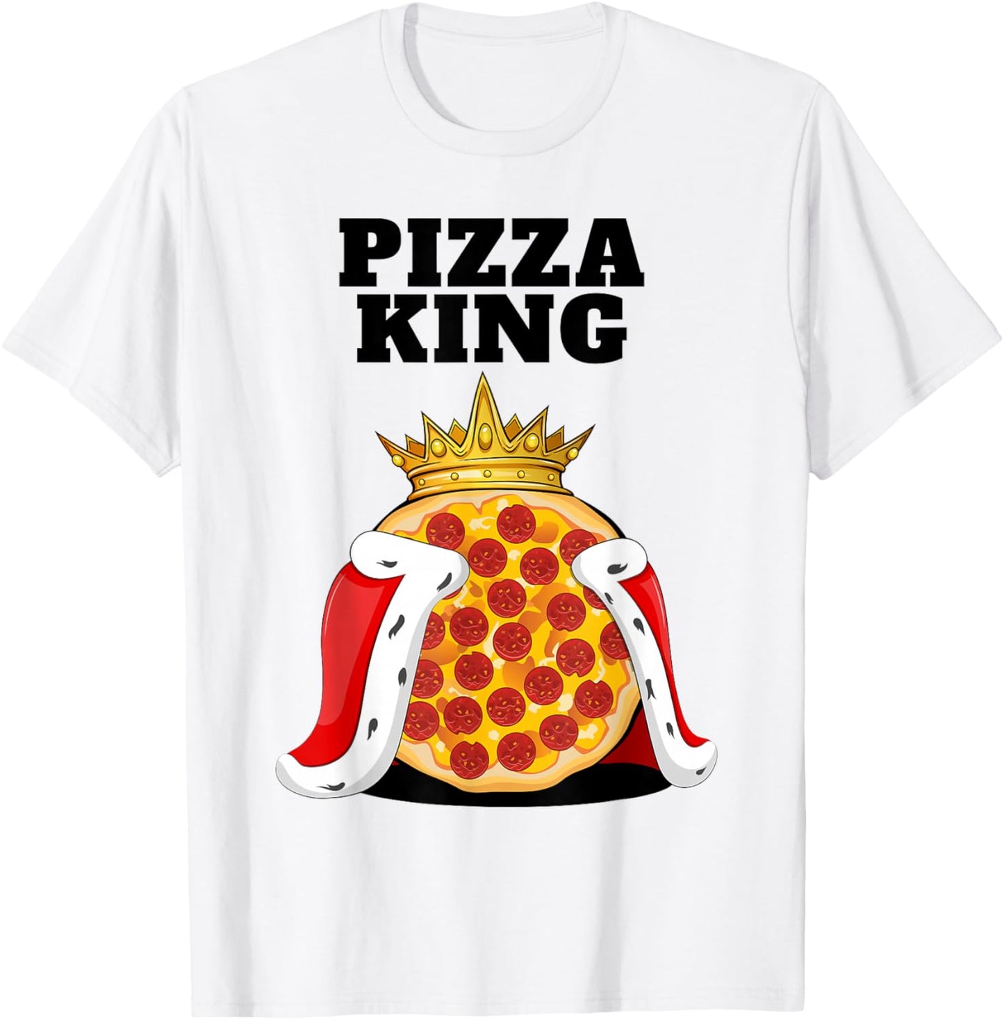 Pizza King | Pizza Lover Stuff | Cute Pizza T-Shirt - T-Shirt | White