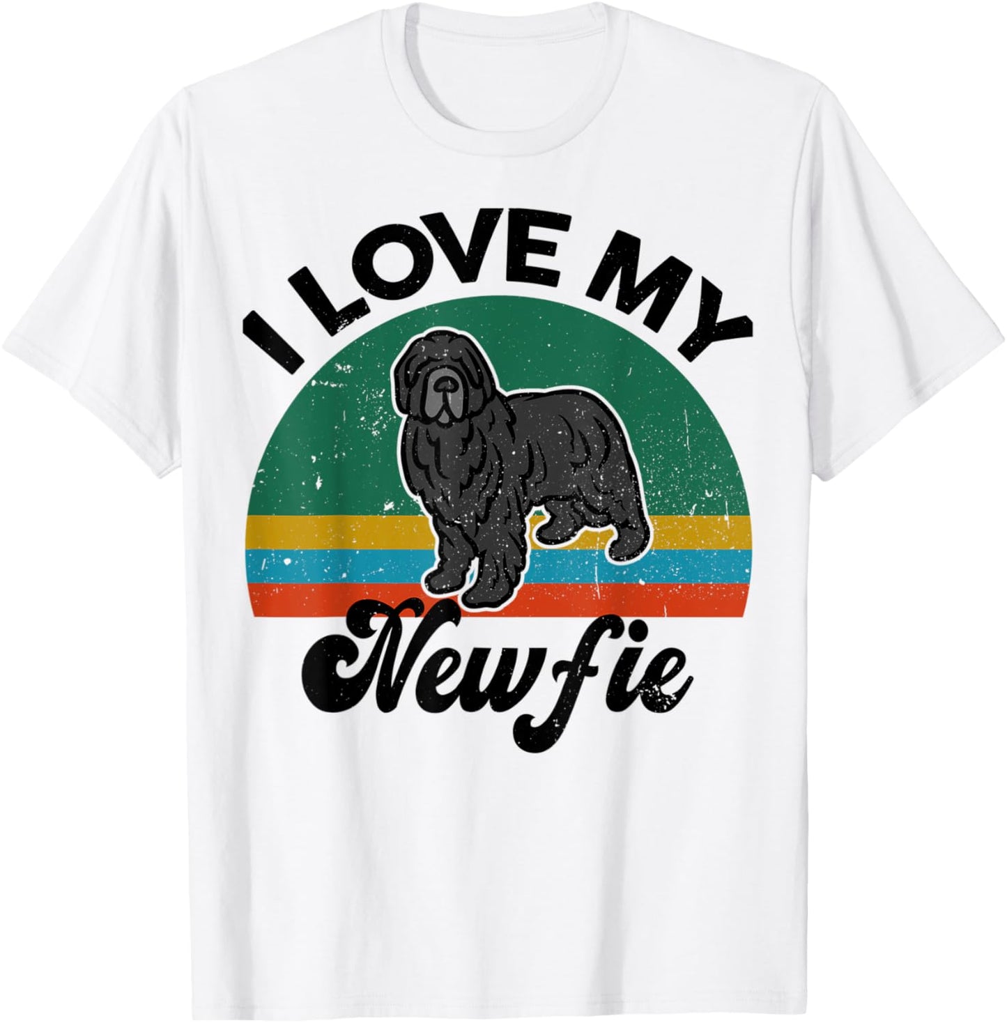 Funny Newfoundland Dog I Love My Newfie Dog Mom Dad Lover T-Shirt - T-Shirt | White