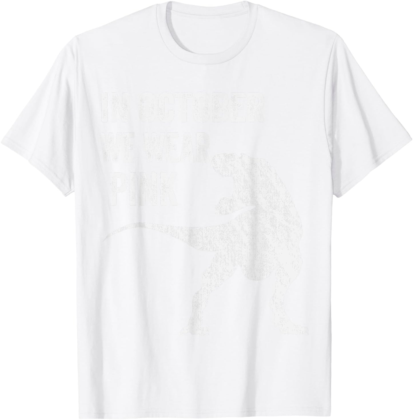 In October We Wear Pink Dinosaur Trex Breast Cancer Kids T-Shirt - T-Shirt | White