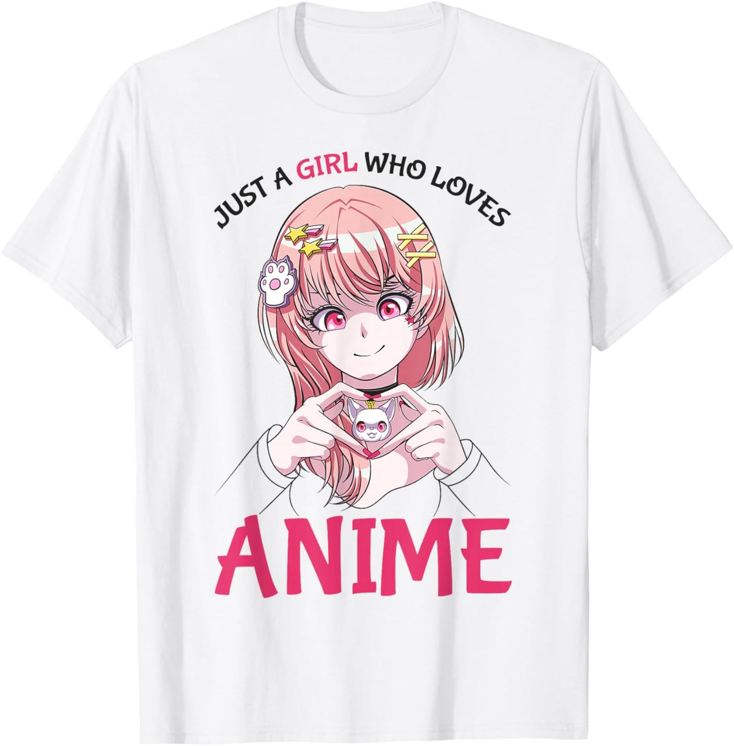 Just A Girl Who Loves Anime Merch Stuff Teenage Girls T-Shirt - T-Shirt | White