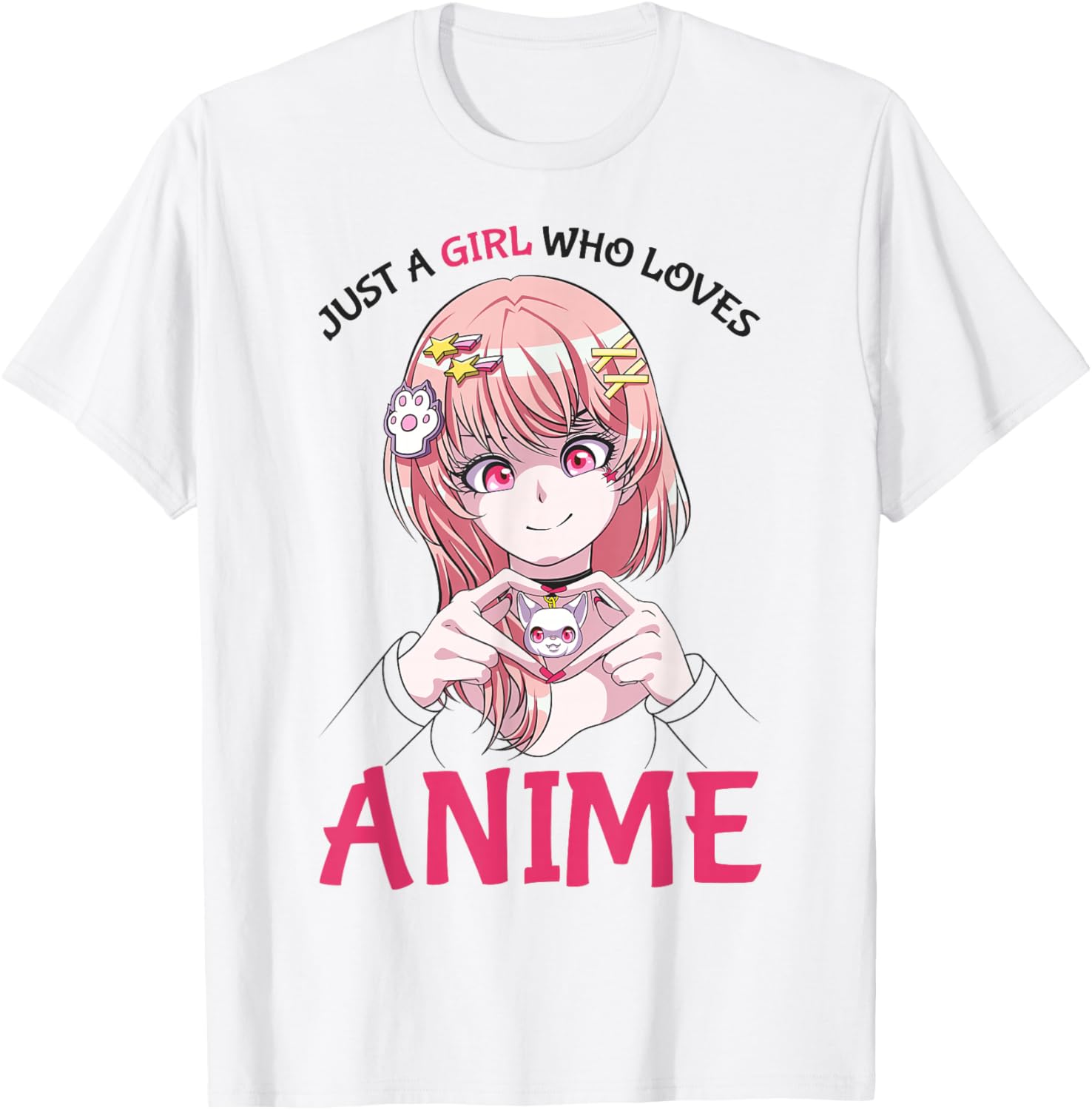 Just A Girl Who Loves Anime Merch Stuff Teenage Girls T-Shirt - T-Shirt | White