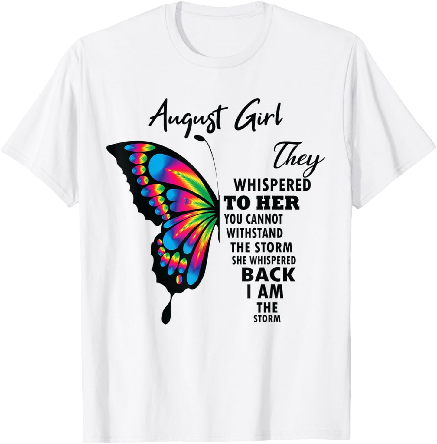 August Girl Birthday For Girls Born In August Butterfly Teen T-Shirt - T-Shirt | White
