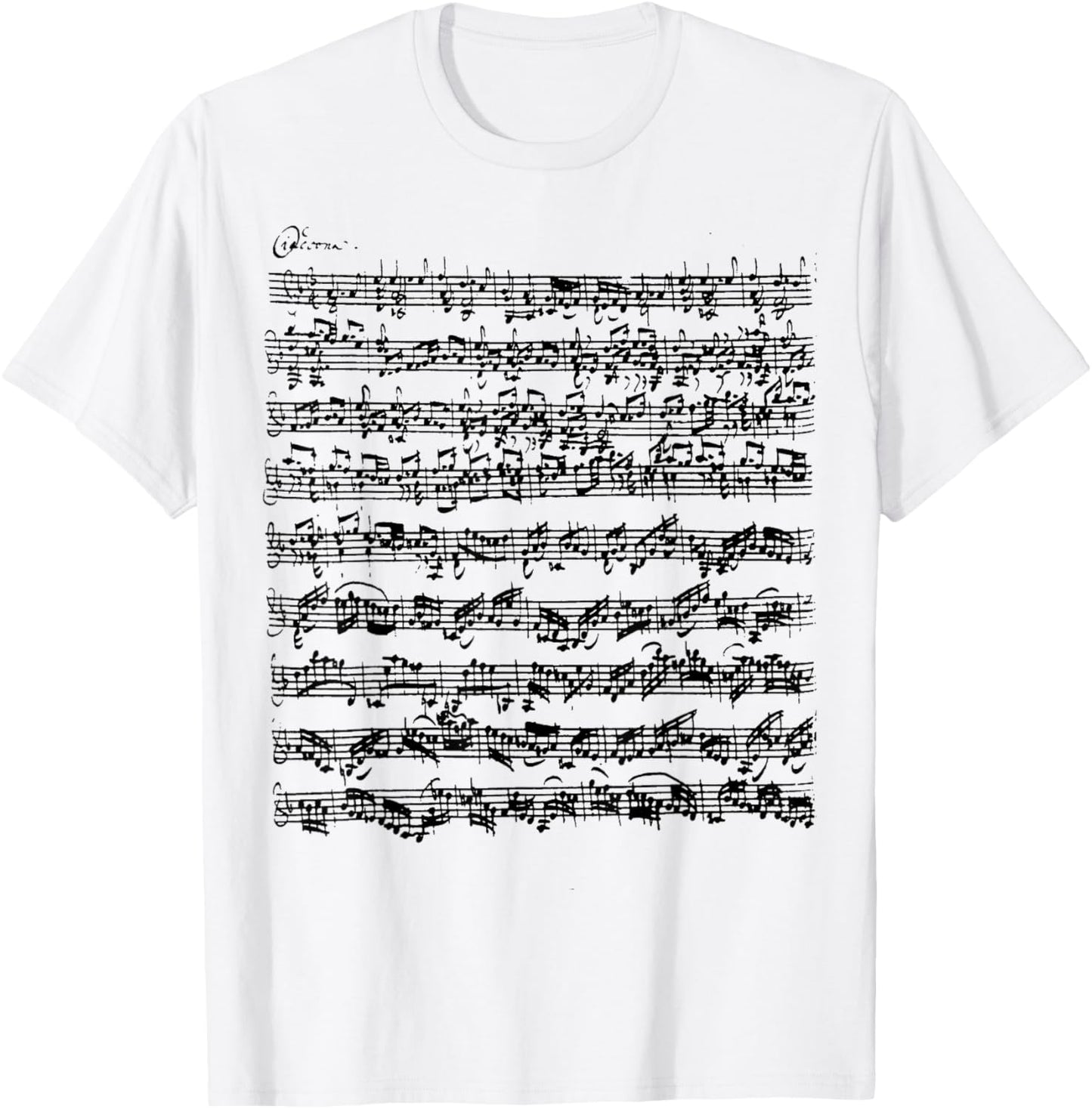 Partita Ciaconna Violin Bach Chaconne T-Shirt - T-Shirt | White