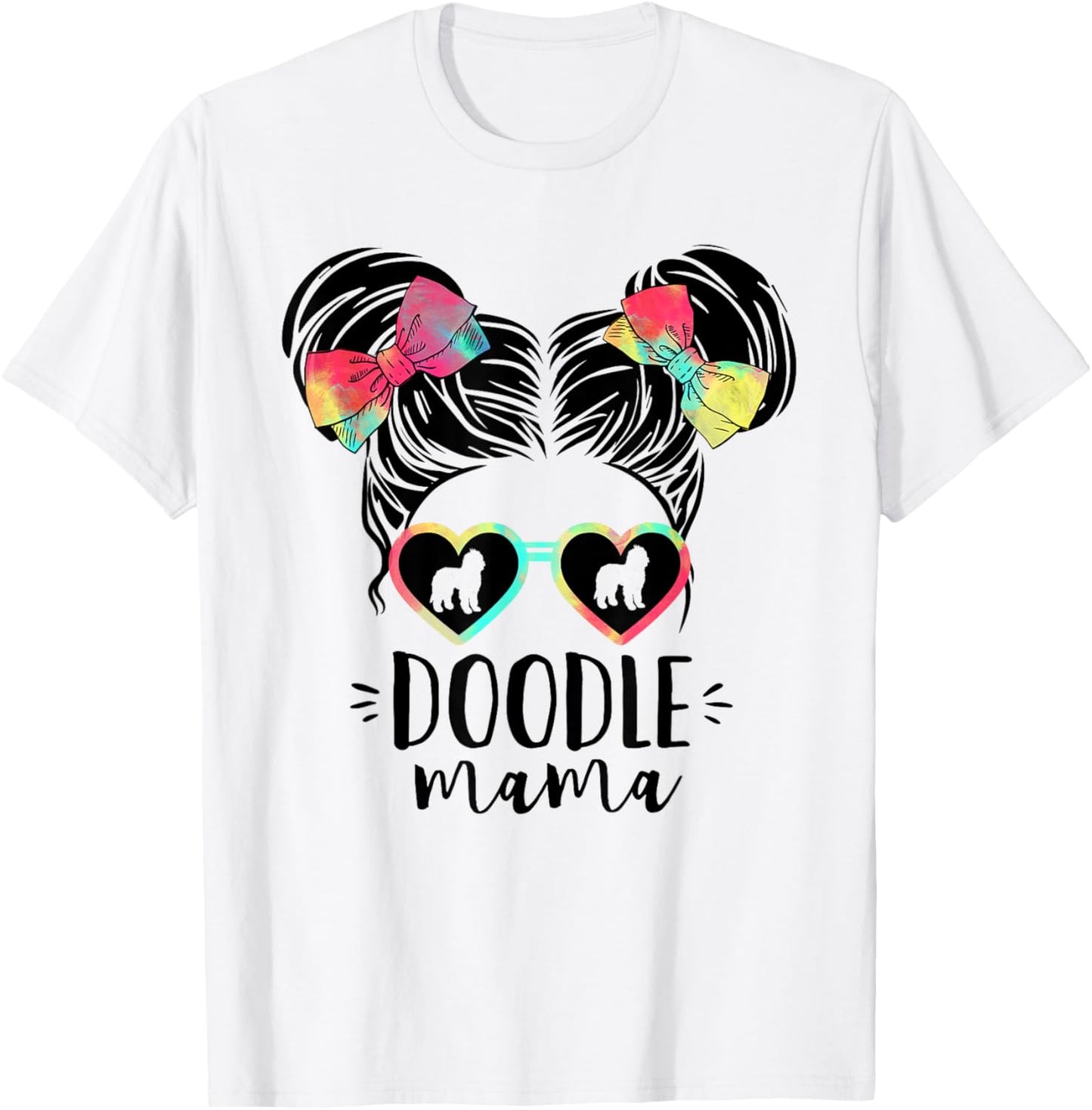 Doodle Mama Gifts Double Bun Hair Goldendoodle Gifts Dog Mom T-Shirt - T-Shirt | White