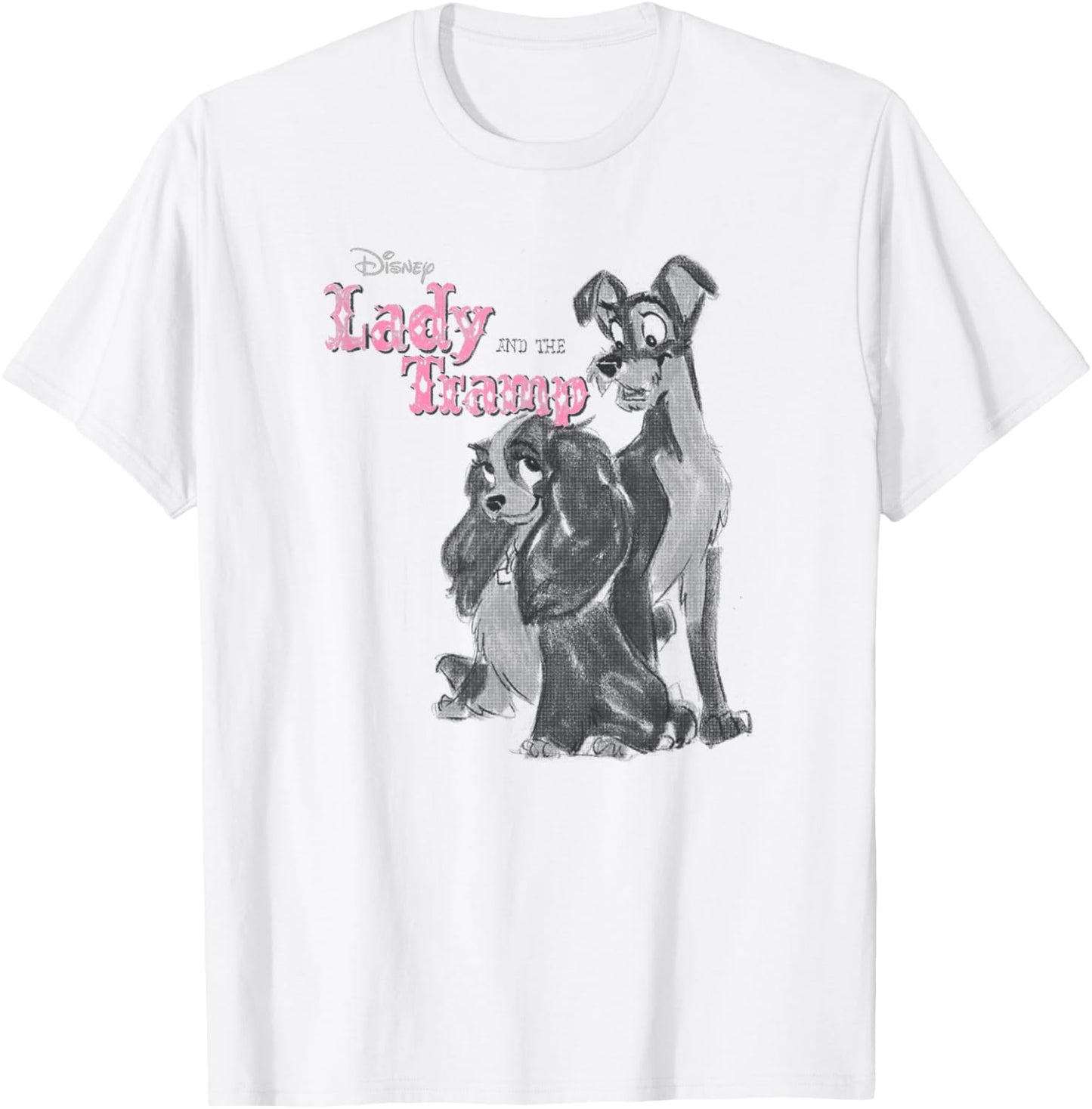 Disney Lady and The Tramp Vintage Poster T-Shirt - T-Shirt | White
