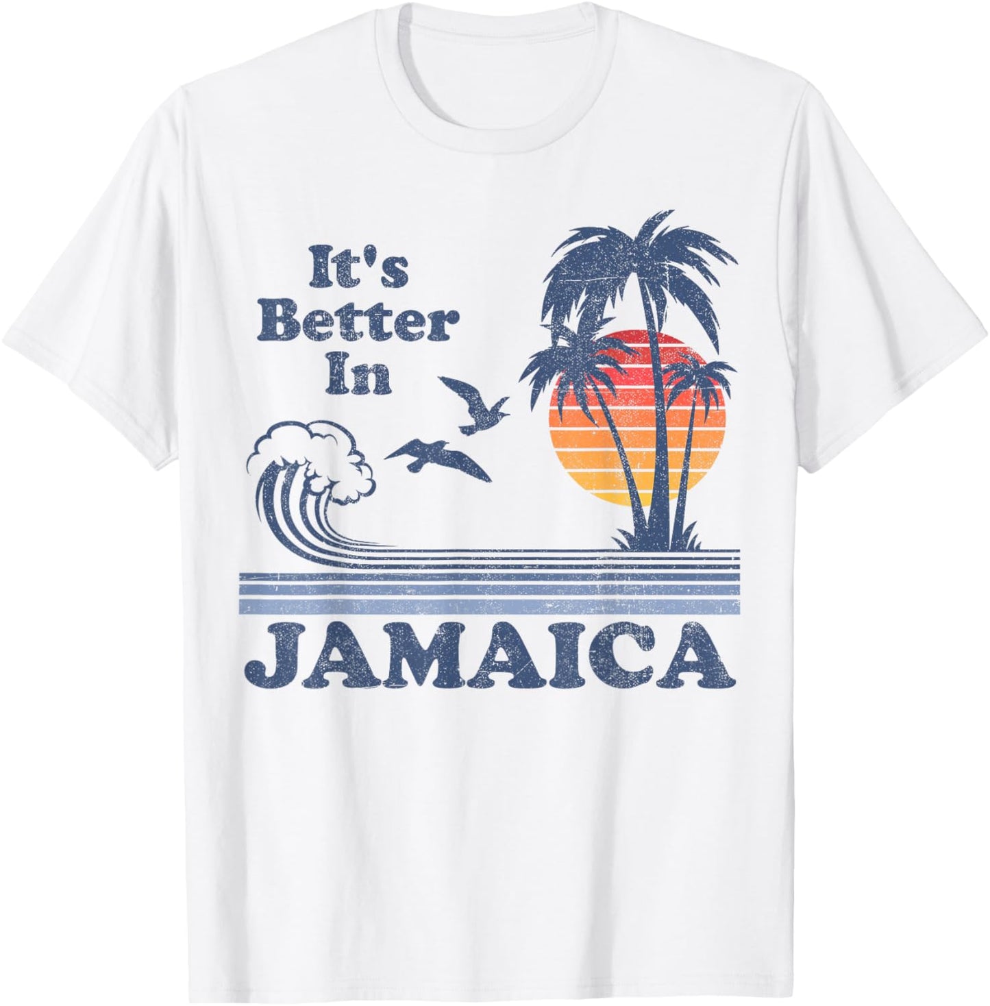 It's Better In Jamaica Jamaican Beach Retro Vintage 80's 70s T-Shirt - T-Shirt | White