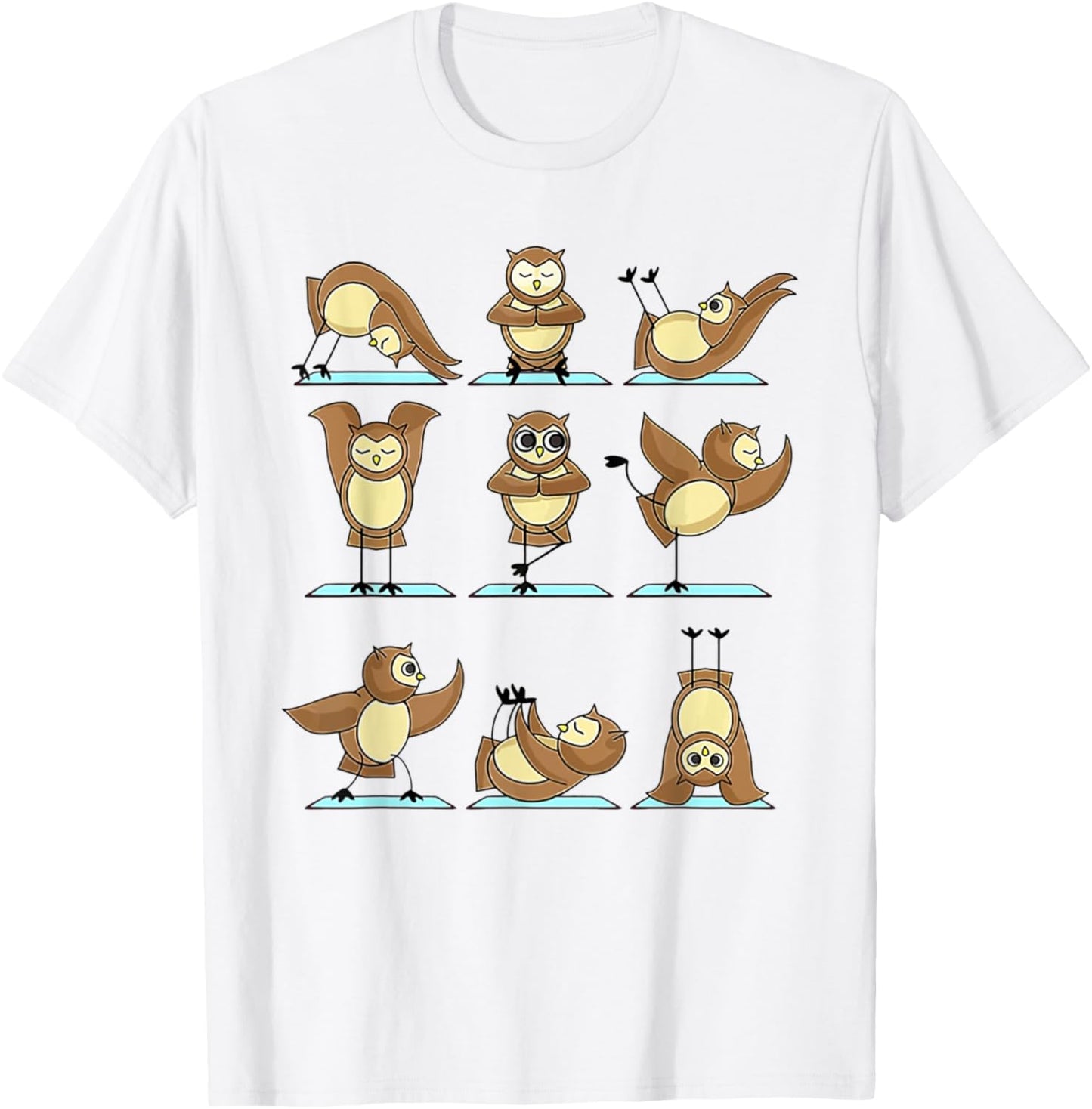 Owl Yoga Poses Owl Namaste Lover T-Shirt - T-Shirt | White