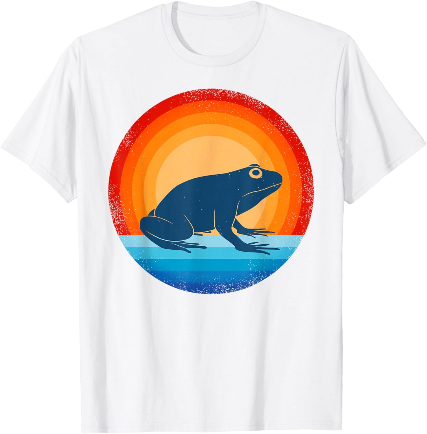 Frog Retro Vintage 60s 70s Sunset Amphibian Animal Men Women T-Shirt - T-Shirt | White