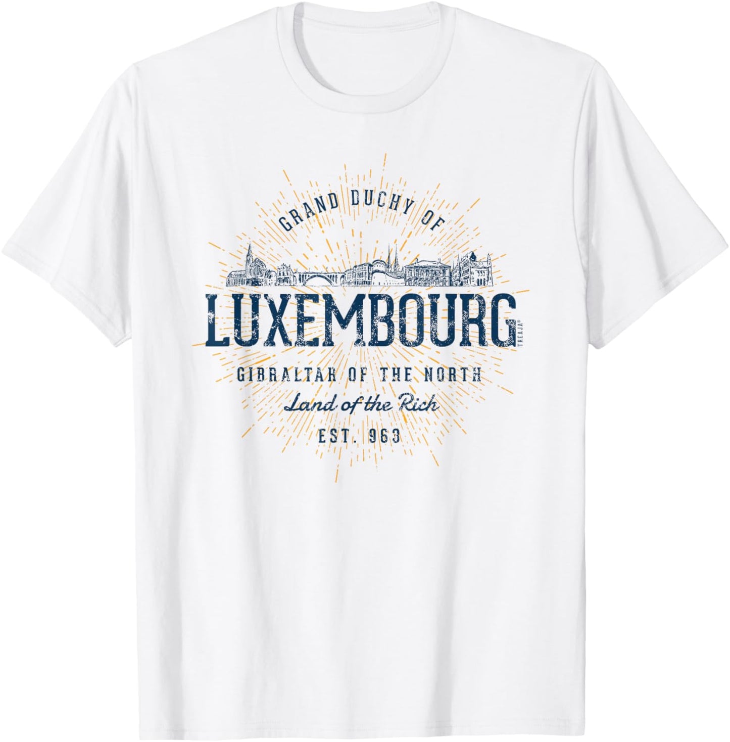 Vintage Luxembourg Retro T-Shirt - T-Shirt | White