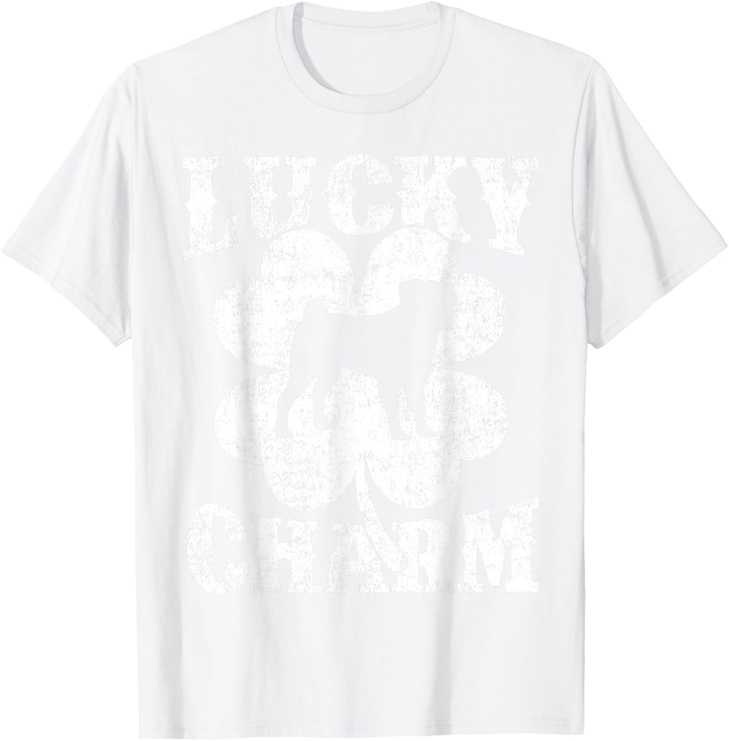 Shamrock Leaf Lucky Charm Pug Dog St Patrick's Day T-Shirt - T-Shirt | White