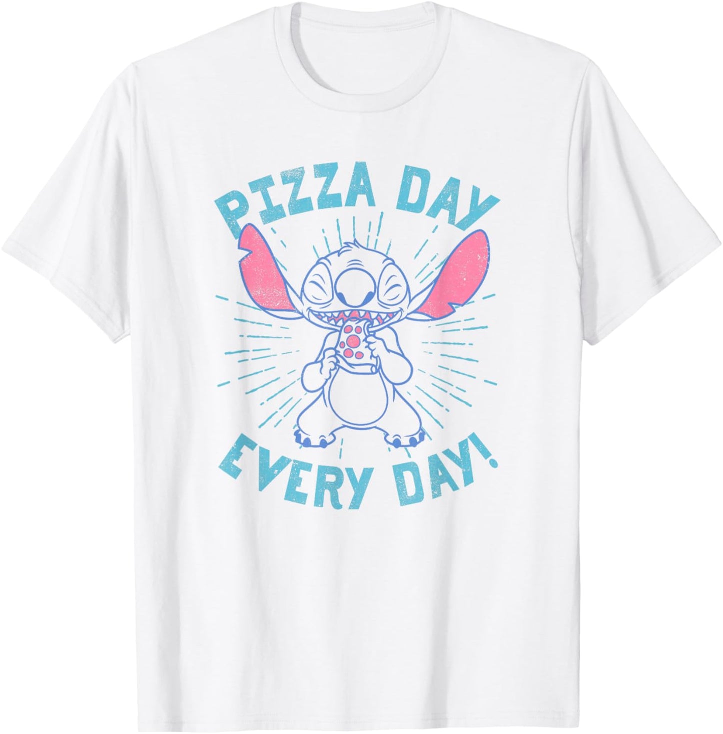 Disney Lilo & Stitch Pizza Day Everyday Transparent T-Shirt - T-Shirt | White