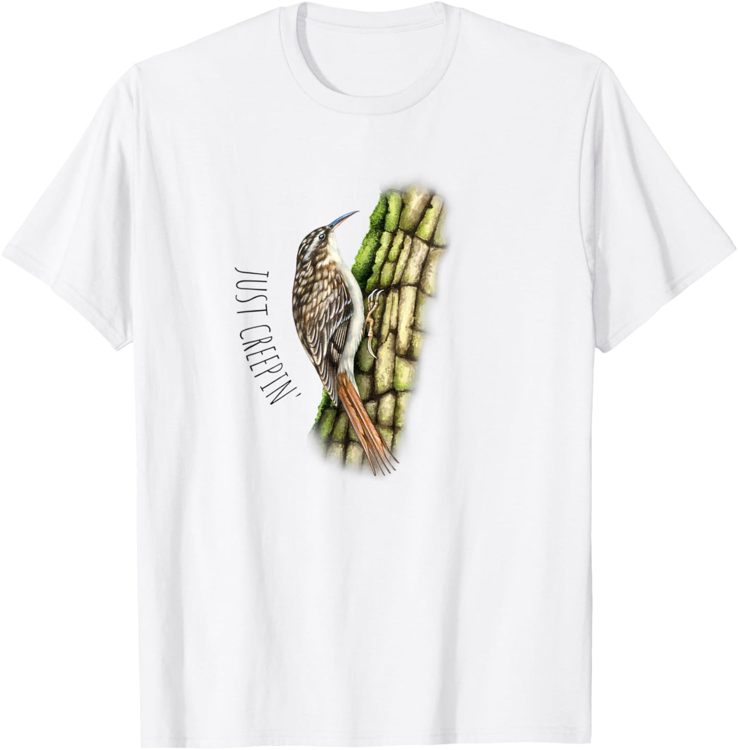 Brown Creeper, bird design for birders T-Shirt - T-Shirt | White