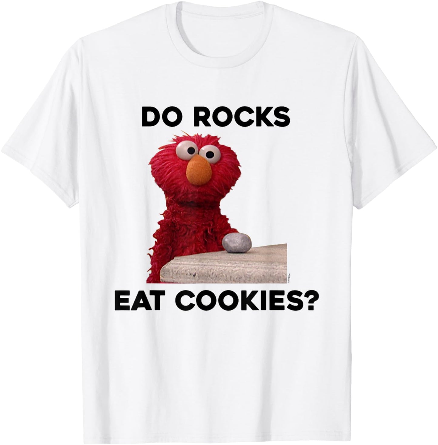 Sesame Street Elmo Do Rocks Eat Cookies? T-Shirt - T-Shirt | White